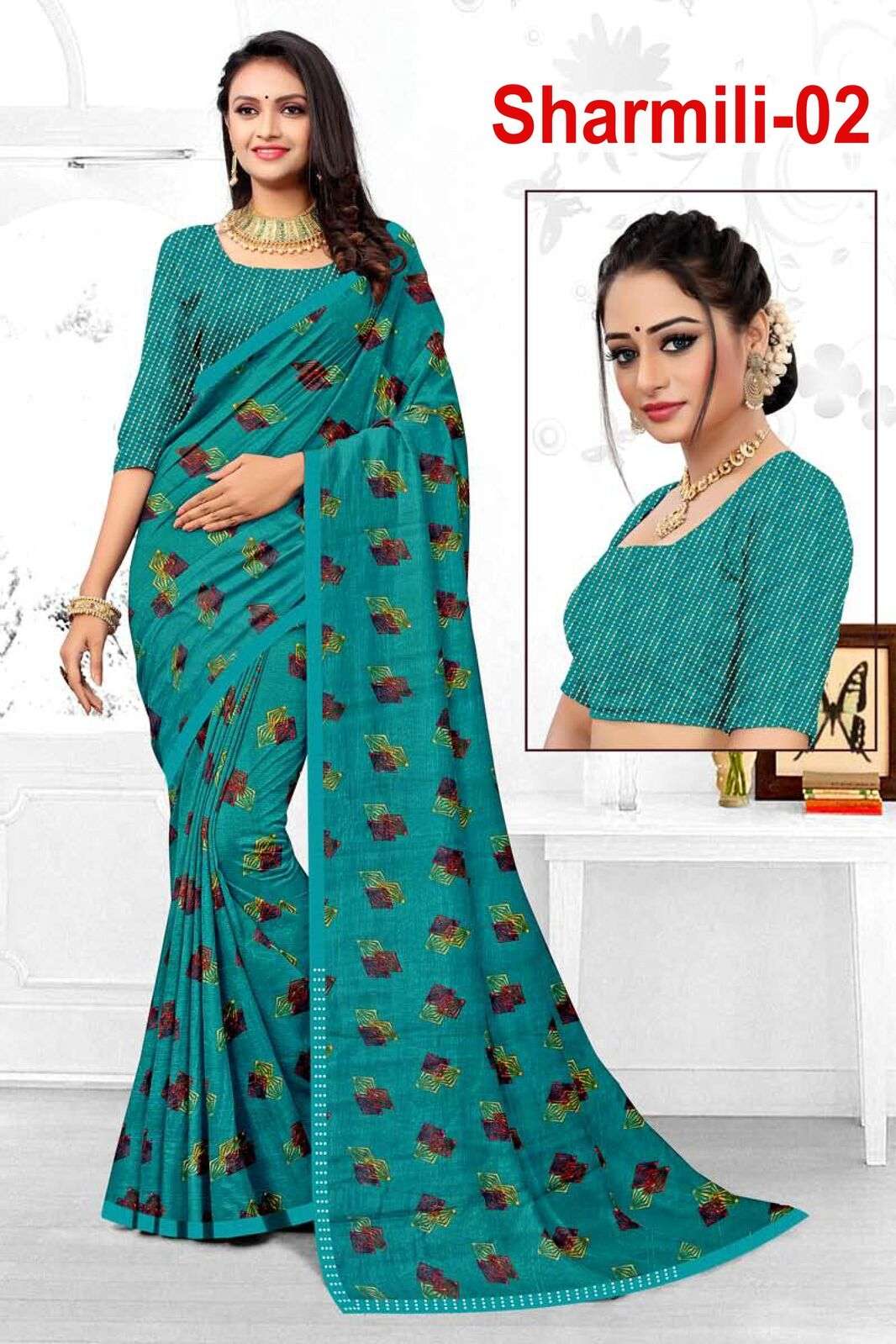 SHARMILI VOL-02 BY TEXOFAB ZOMATO FABRIC CASUAL WEAR PRINTED SAREES 