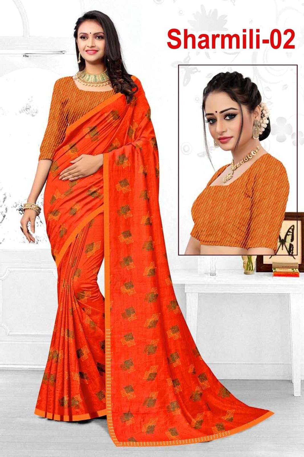 SHARMILI VOL-02 BY TEXOFAB ZOMATO FABRIC CASUAL WEAR PRINTED SAREES 