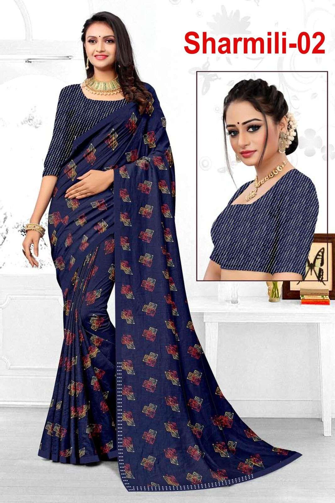 SHARMILI VOL-02 BY TEXOFAB ZOMATO FABRIC CASUAL WEAR PRINTED SAREES 