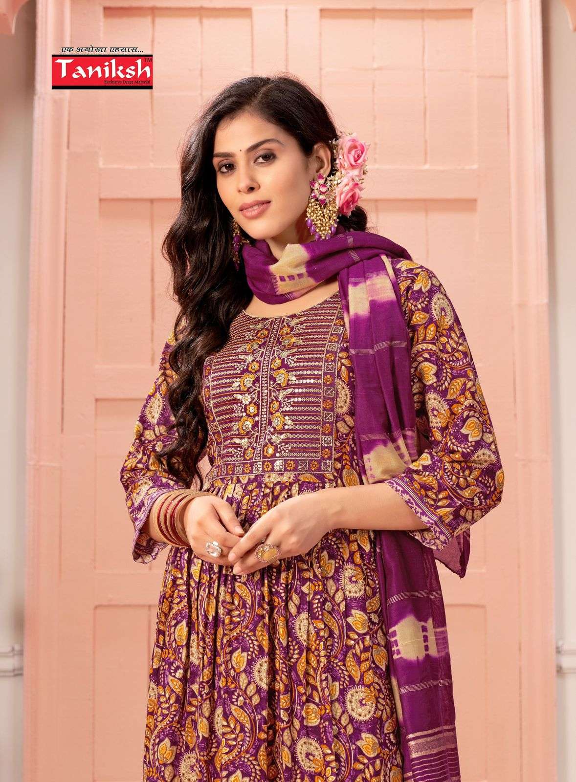 SHARNAM VOL-4 BY TANISHK HEAVY RAYON NAYRA CUT WITH SIKVANS EMBROIDERY WORK