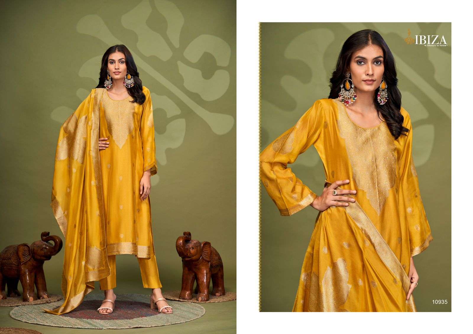 SHAZAIN BY IBIZA PURE BANGLORY SILK JACQUARD 3 PCS WITH HANDWORK 