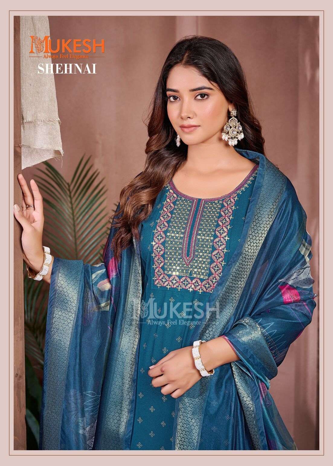 SHEHNAI BY MUKESH RAYON FOIL BUTTY & EMBROIDERY LACE WITH DIGITAL PRINT DUPATTA 