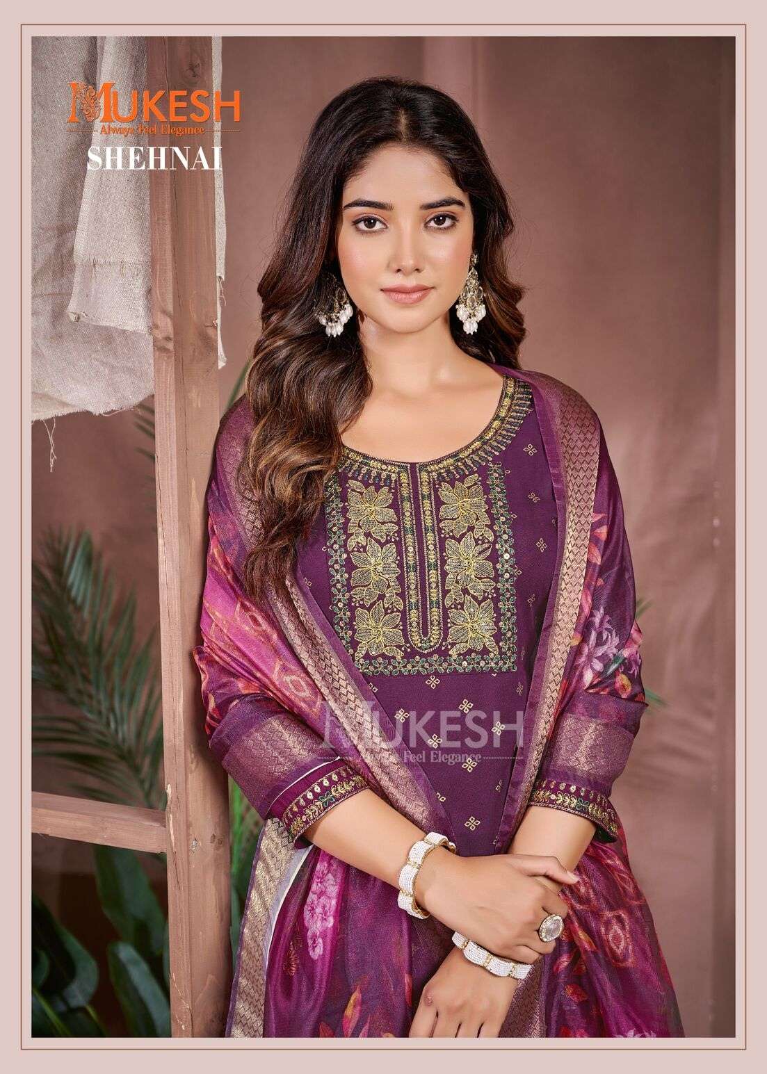 SHEHNAI BY MUKESH RAYON FOIL BUTTY & EMBROIDERY LACE WITH DIGITAL PRINT DUPATTA 