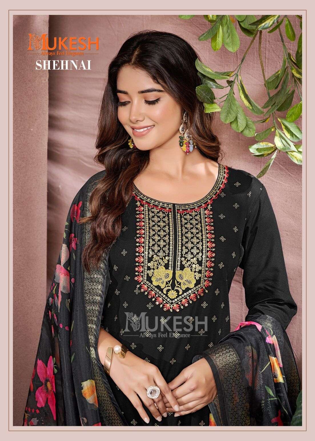 SHEHNAI BY MUKESH RAYON FOIL BUTTY & EMBROIDERY LACE WITH DIGITAL PRINT DUPATTA 