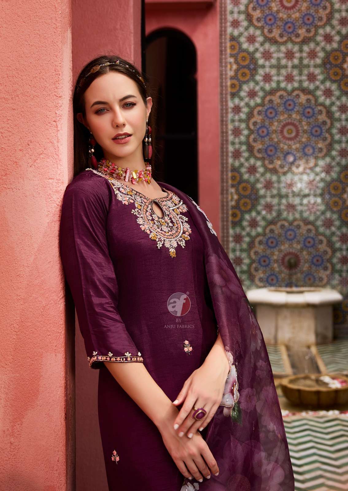 SHEHNAI VOL-8 BY ANJU FABRICS PURE DOLA SILK KURTI PANT WITH HEAVY DUPATTA 