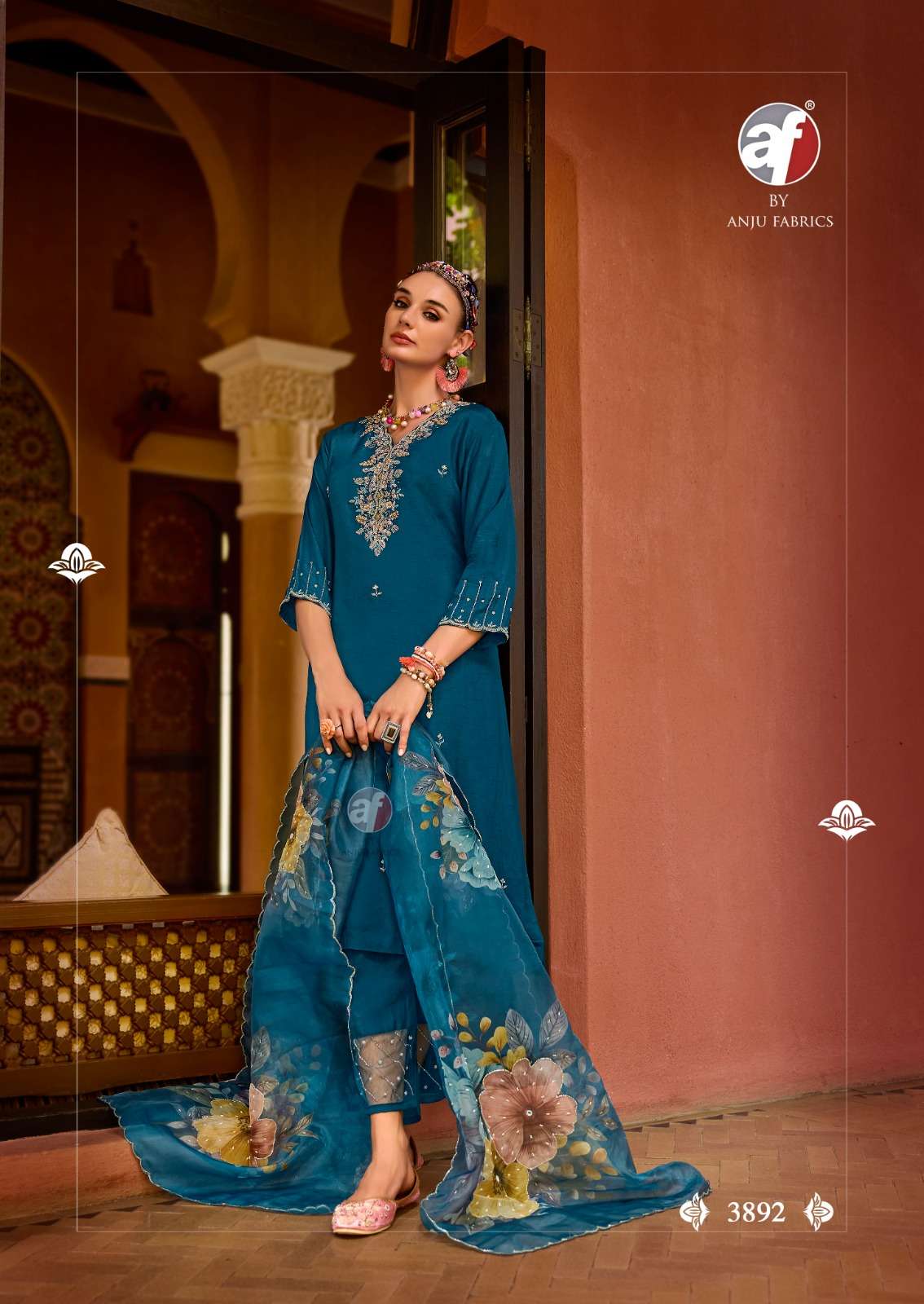 SHEHNAI VOL-8 BY ANJU FABRICS PURE DOLA SILK KURTI PANT WITH HEAVY DUPATTA 