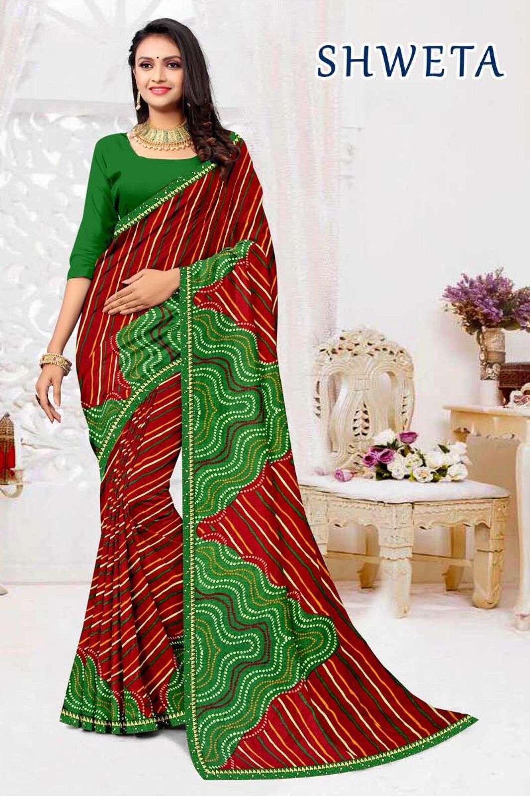 SHWETA BY TEXOFAB RANIAL FABRIC CASUAL WEAR STYLISH PRINTED SAREES