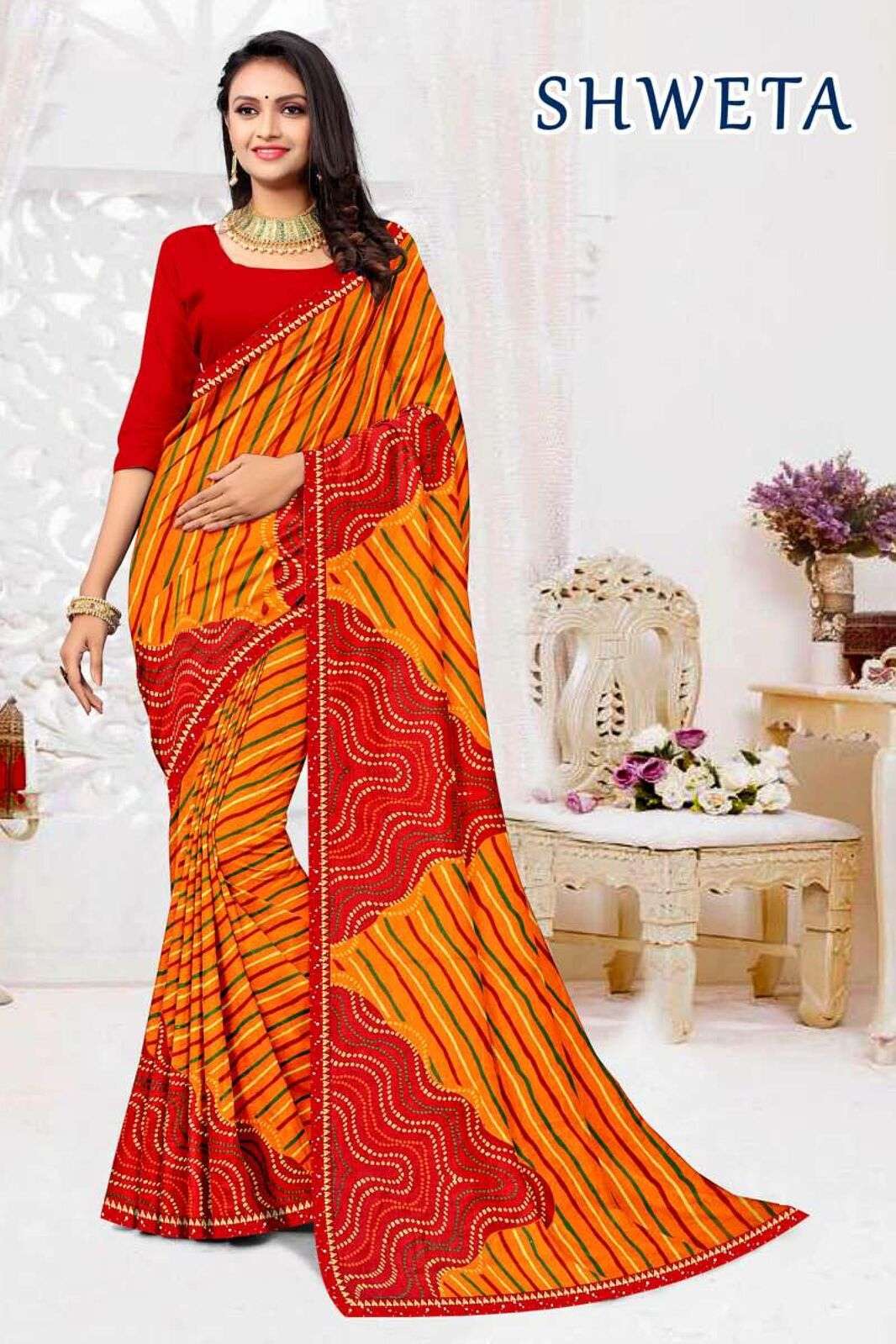 SHWETA BY TEXOFAB RANIAL FABRIC CASUAL WEAR STYLISH PRINTED SAREES