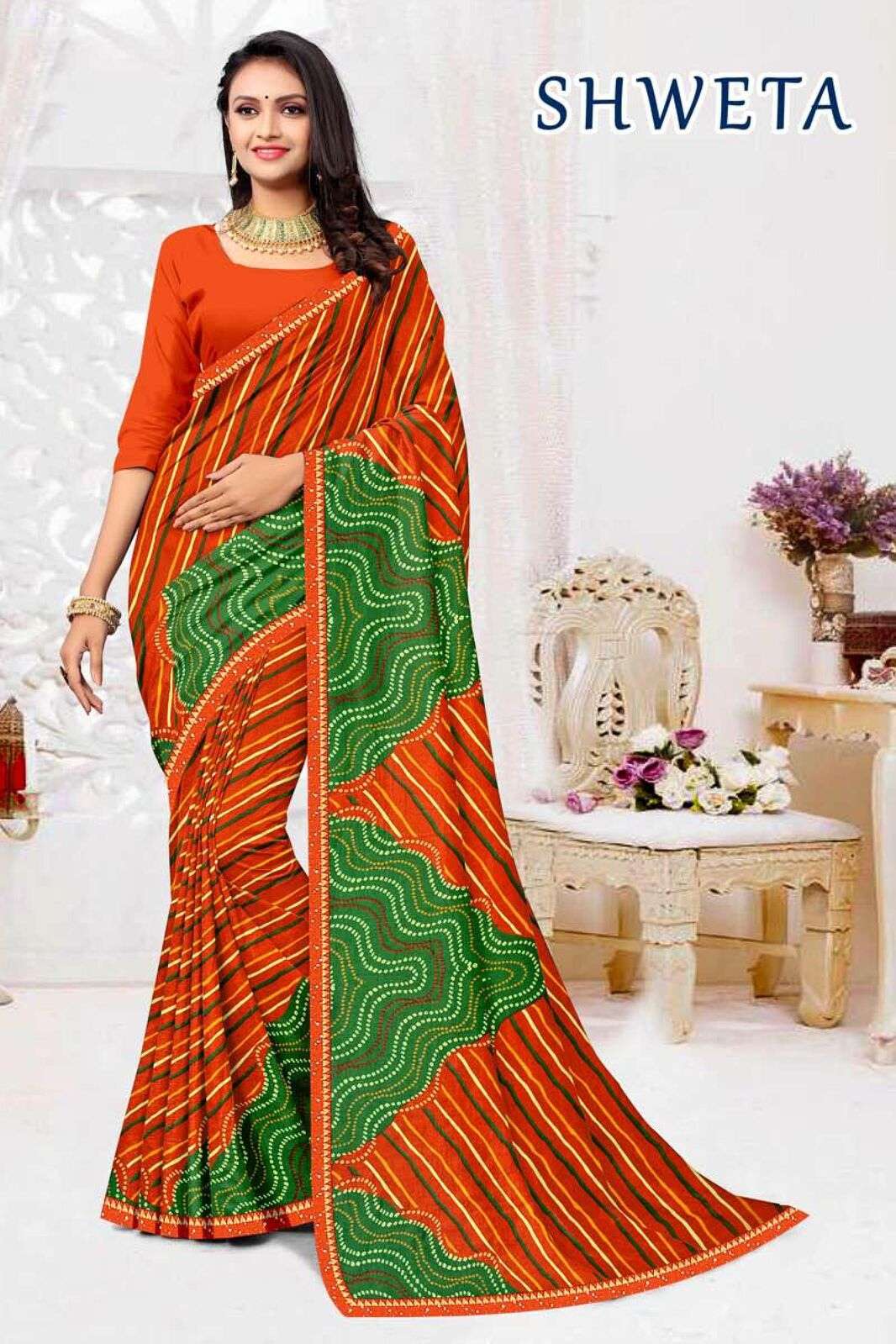 SHWETA BY TEXOFAB RANIAL FABRIC CASUAL WEAR STYLISH PRINTED SAREES