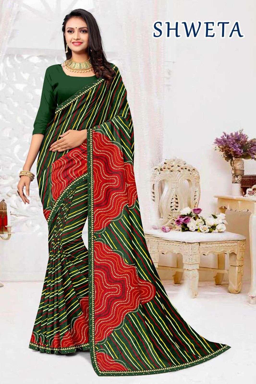 SHWETA BY TEXOFAB RANIAL FABRIC CASUAL WEAR STYLISH PRINTED SAREES