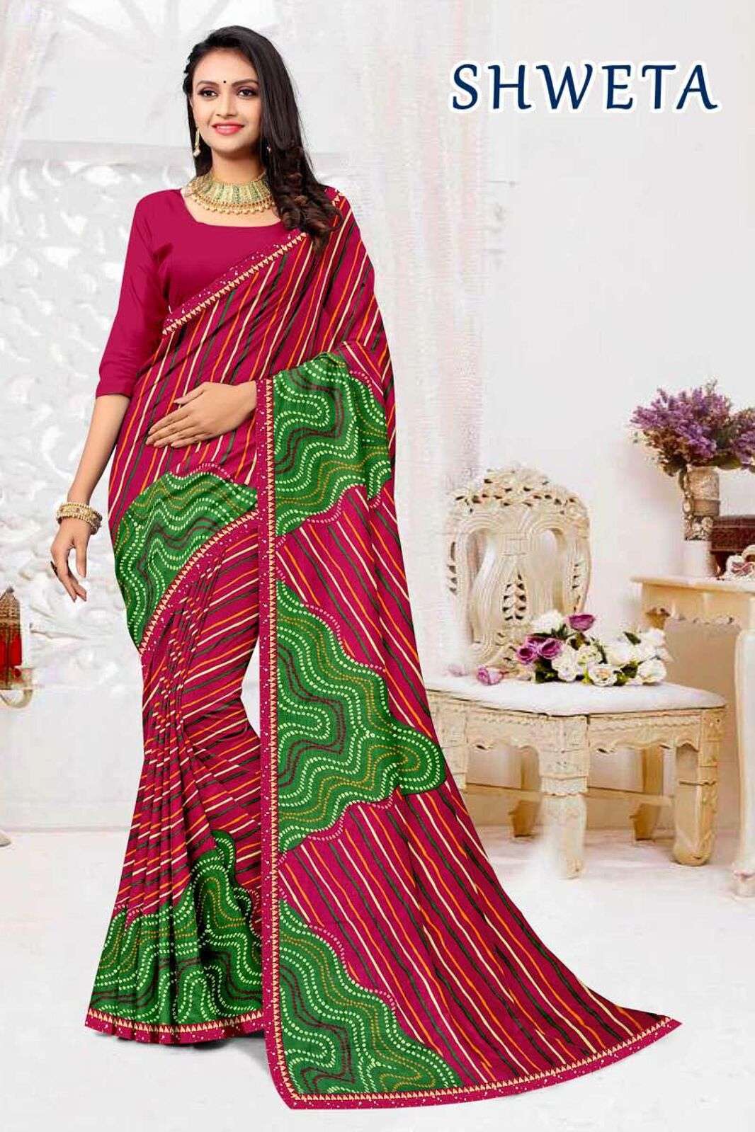 SHWETA BY TEXOFAB RANIAL FABRIC CASUAL WEAR STYLISH PRINTED SAREES