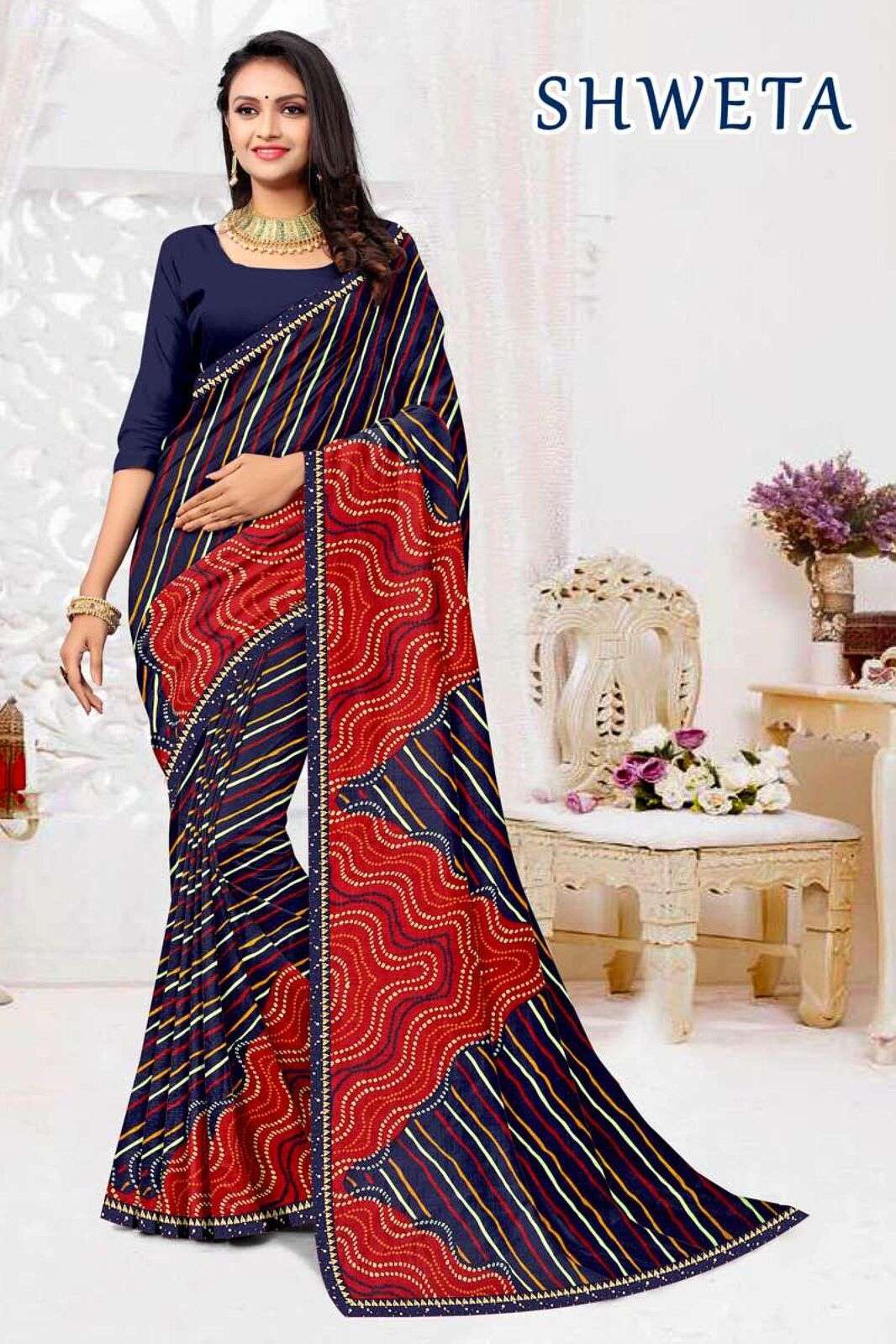 SHWETA BY TEXOFAB RANIAL FABRIC CASUAL WEAR STYLISH PRINTED SAREES