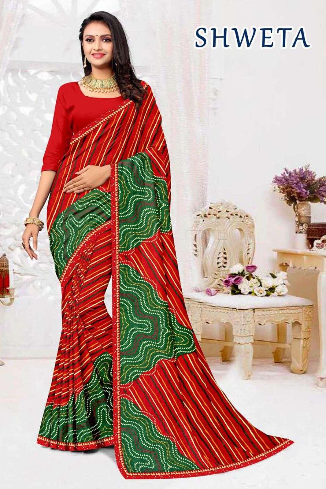 SHWETA BY TEXOFAB RANIAL FABRIC CASUAL WEAR STYLISH PRINTED SAREES