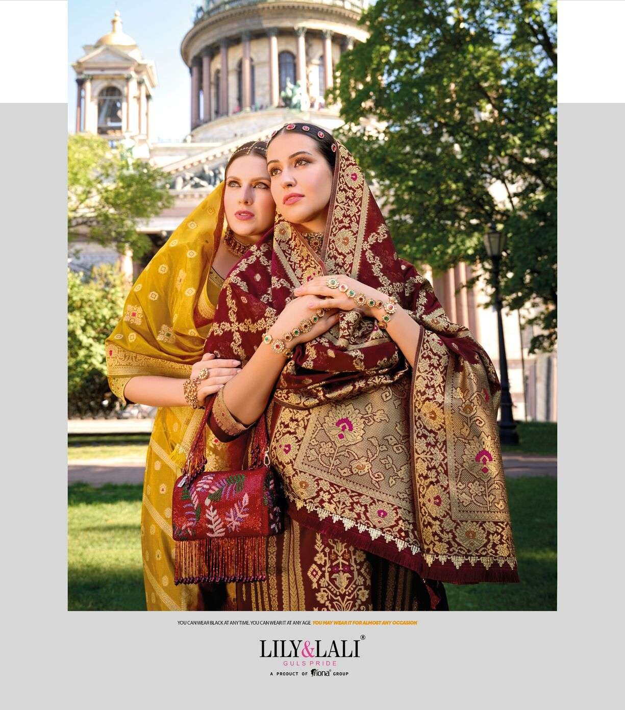 SILKYNESS VOL-2 BY LILY& LALI ORGANZA JACQUARD TOP PANT WITH HANDWORK INNER & DUPATTA 