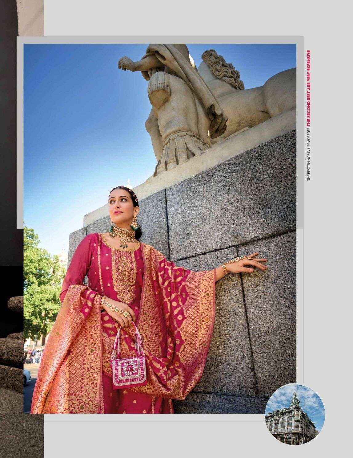 SILKYNESS VOL-2 DESIGN NO-21101 BY LILY& LALI VISCOSE FABRIC WITH JACQUARD LACE & POCKET KURTI PANT WITH DUPATTA 