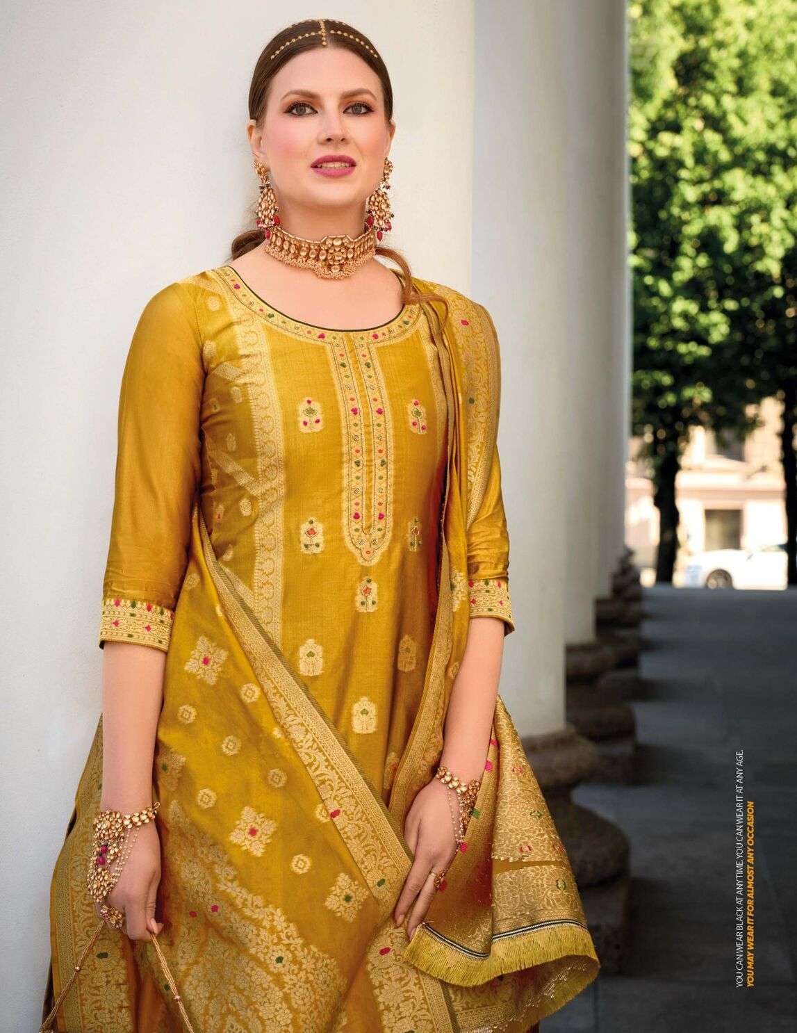 SILKYNESS VOL-2 DESIGN NO-21102 BY LILY& LALI VISCOSE FABRIC WITH JACQUARD LACE & POCKET KURTI PANT WITH DUPATTA 