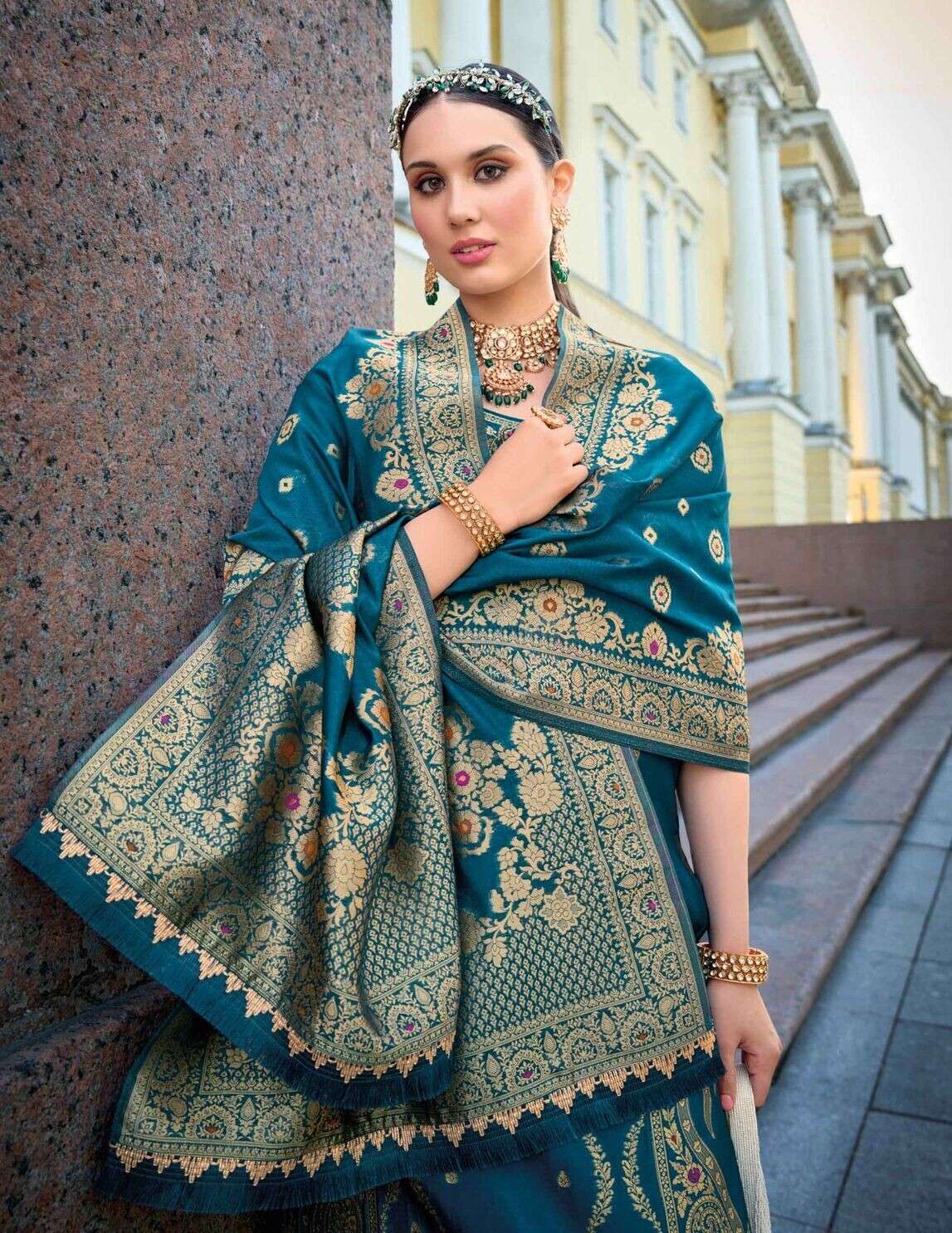 SILKYNESS VOL-2 DESIGN NO-21105 BY LILY& LALI VISCOSE FABRIC WITH JACQUARD LACE & POCKET KURTI PANT WITH DUPATTA 