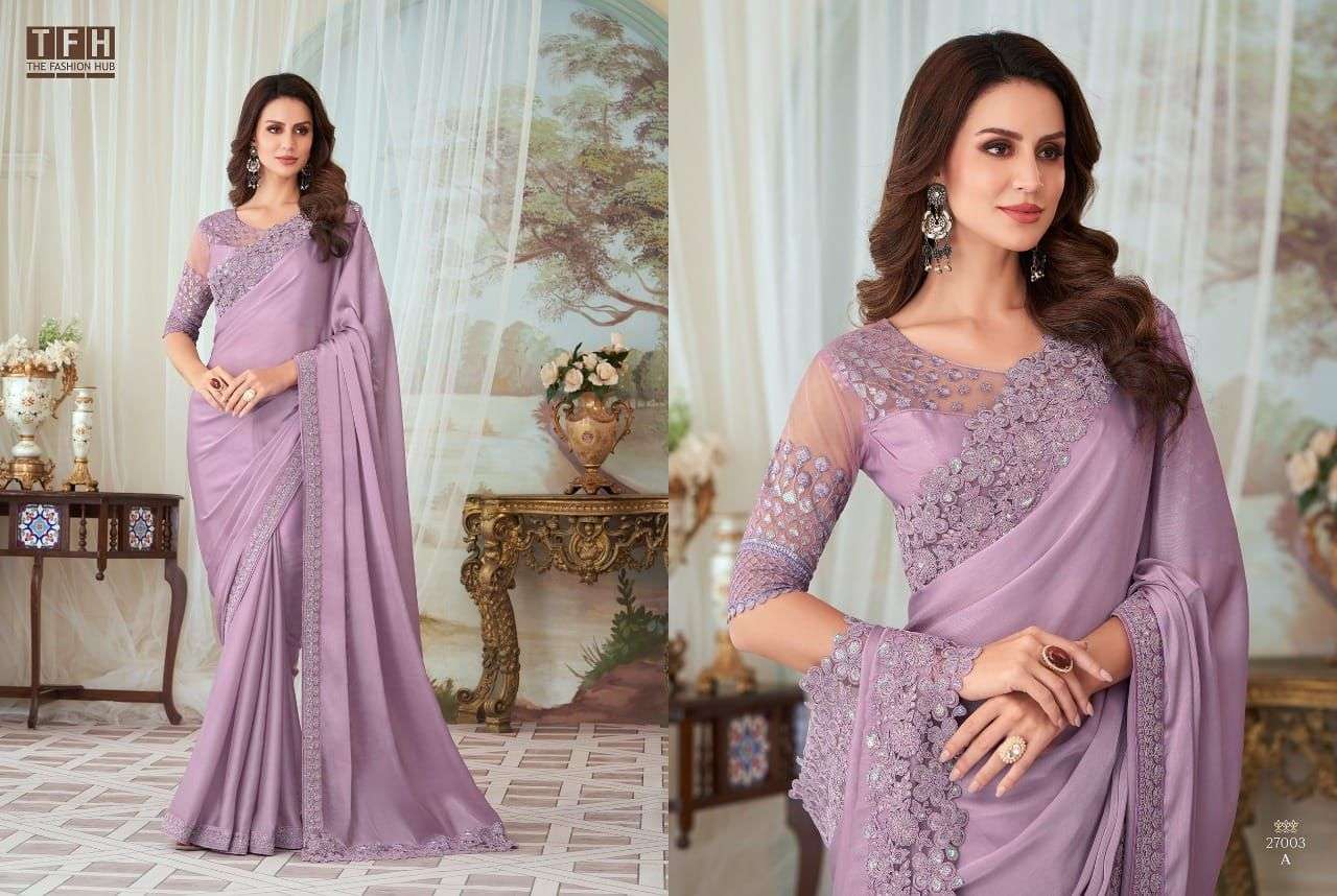 SILVER SCREEN HIT DESIGN BY TFH GLORIOUS SILK BEAUTIFUL EMBROIDERY SAREES 