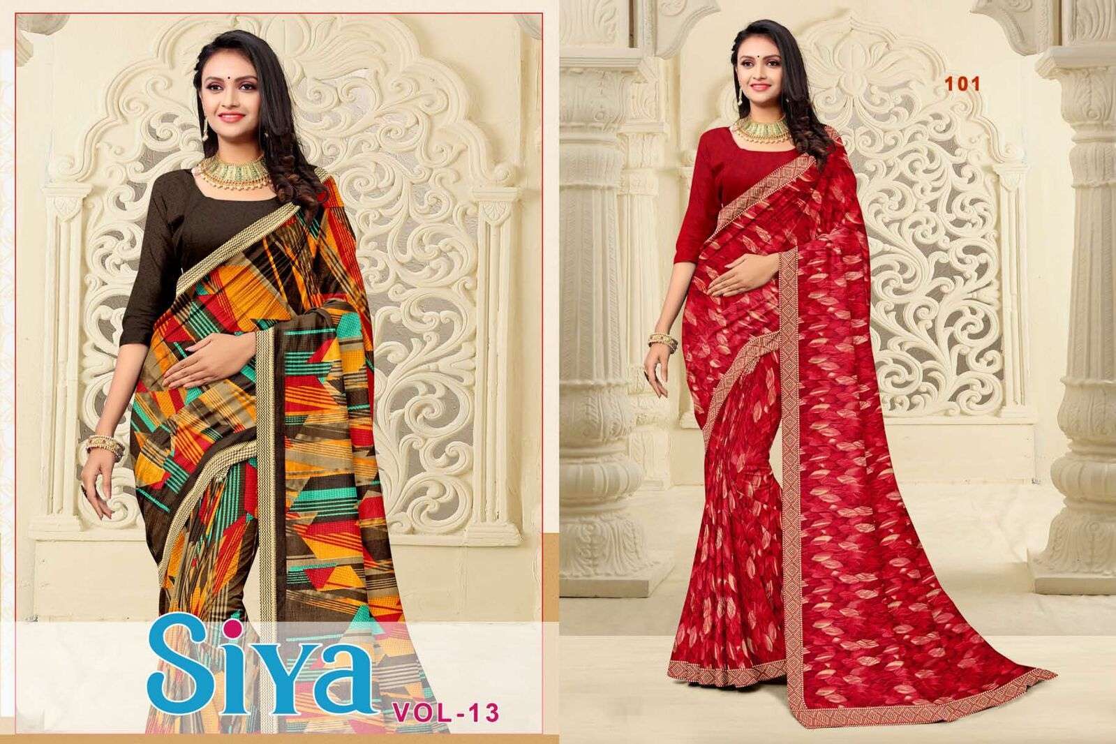 SIYA BY TEXOFAB RANIAL FABRIC ETHNIC WEAR PRINTED SAREES 