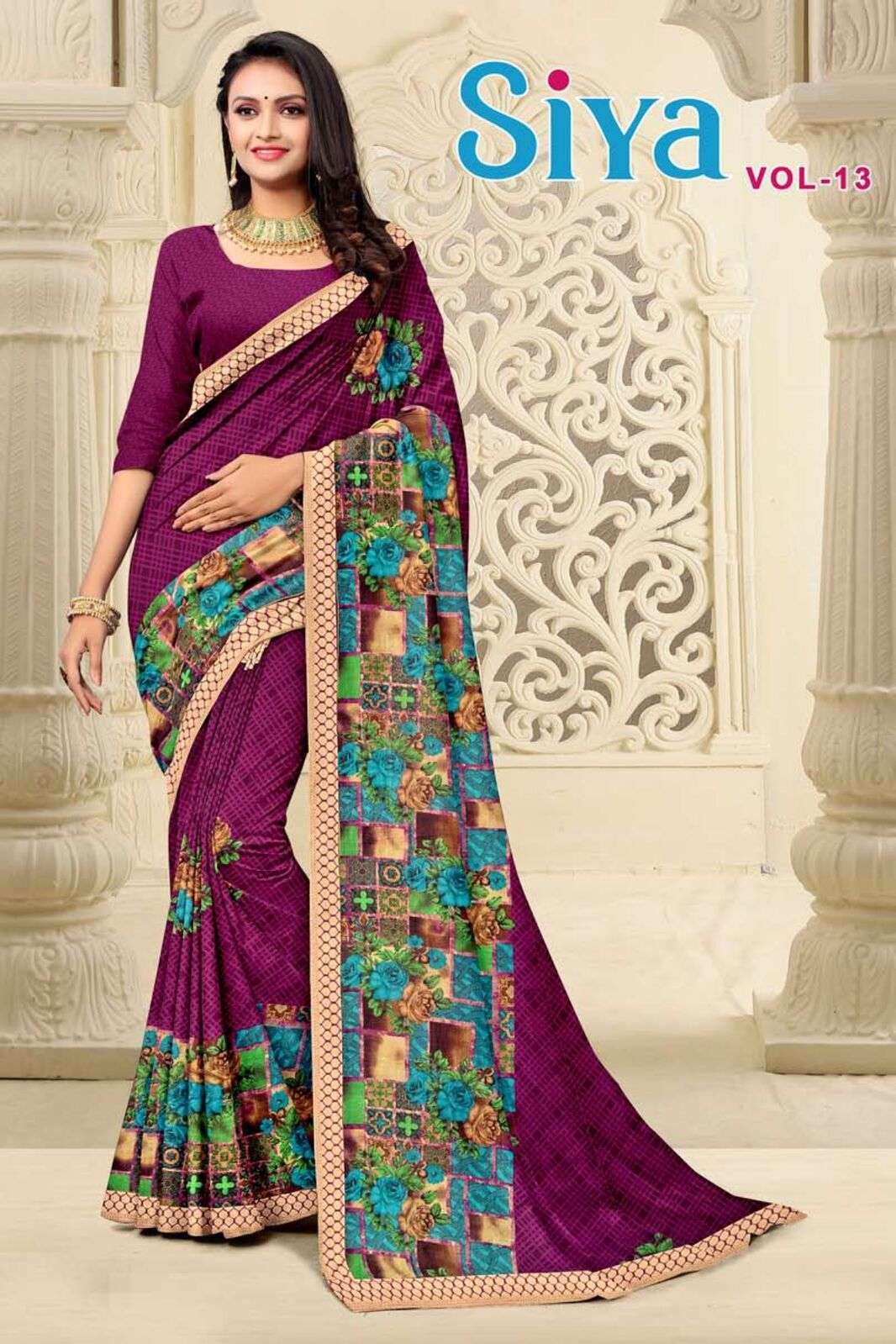 SIYA BY TEXOFAB RANIAL FABRIC ETHNIC WEAR PRINTED SAREES 
