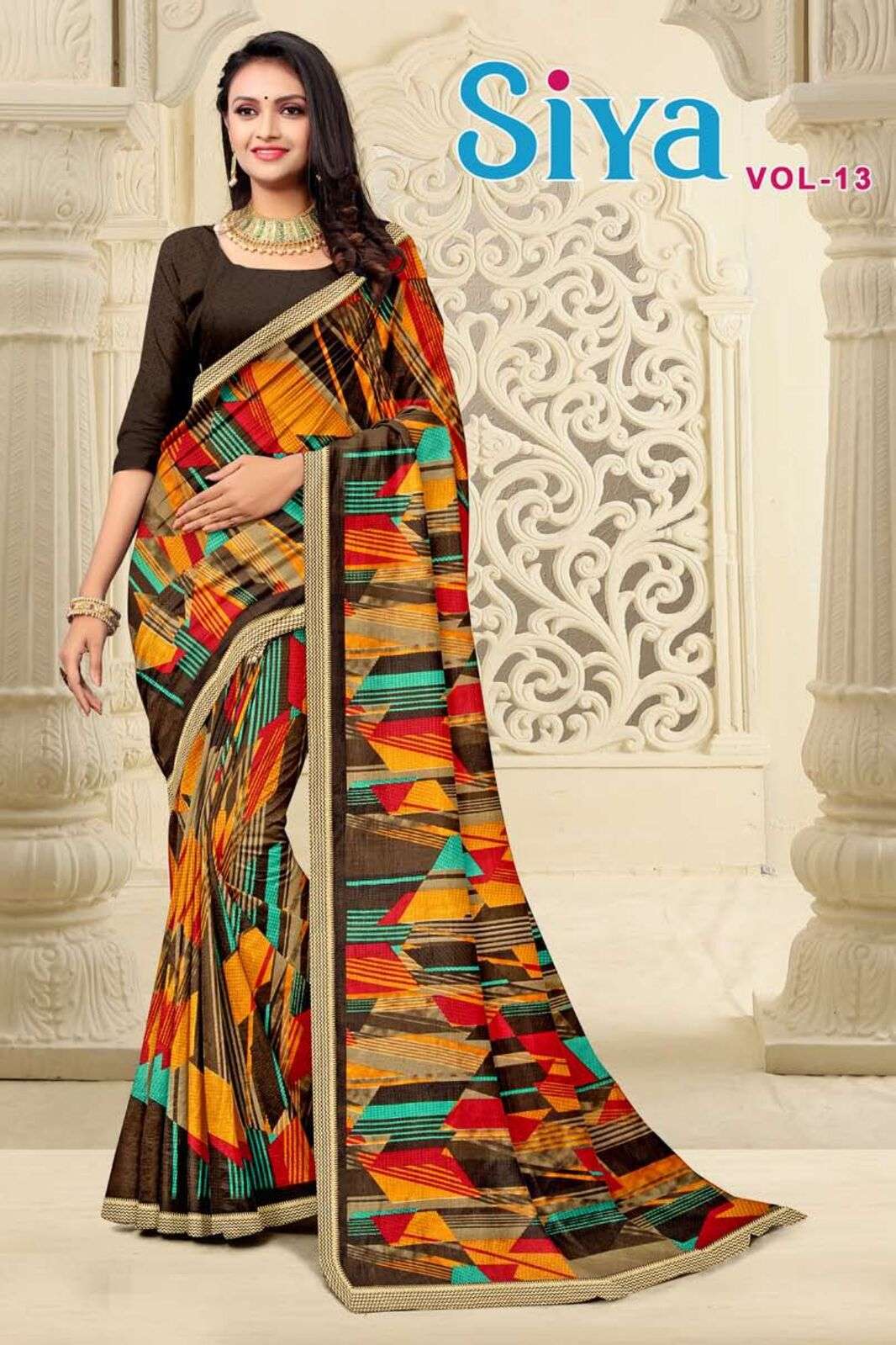 SIYA BY TEXOFAB RANIAL FABRIC ETHNIC WEAR PRINTED SAREES 