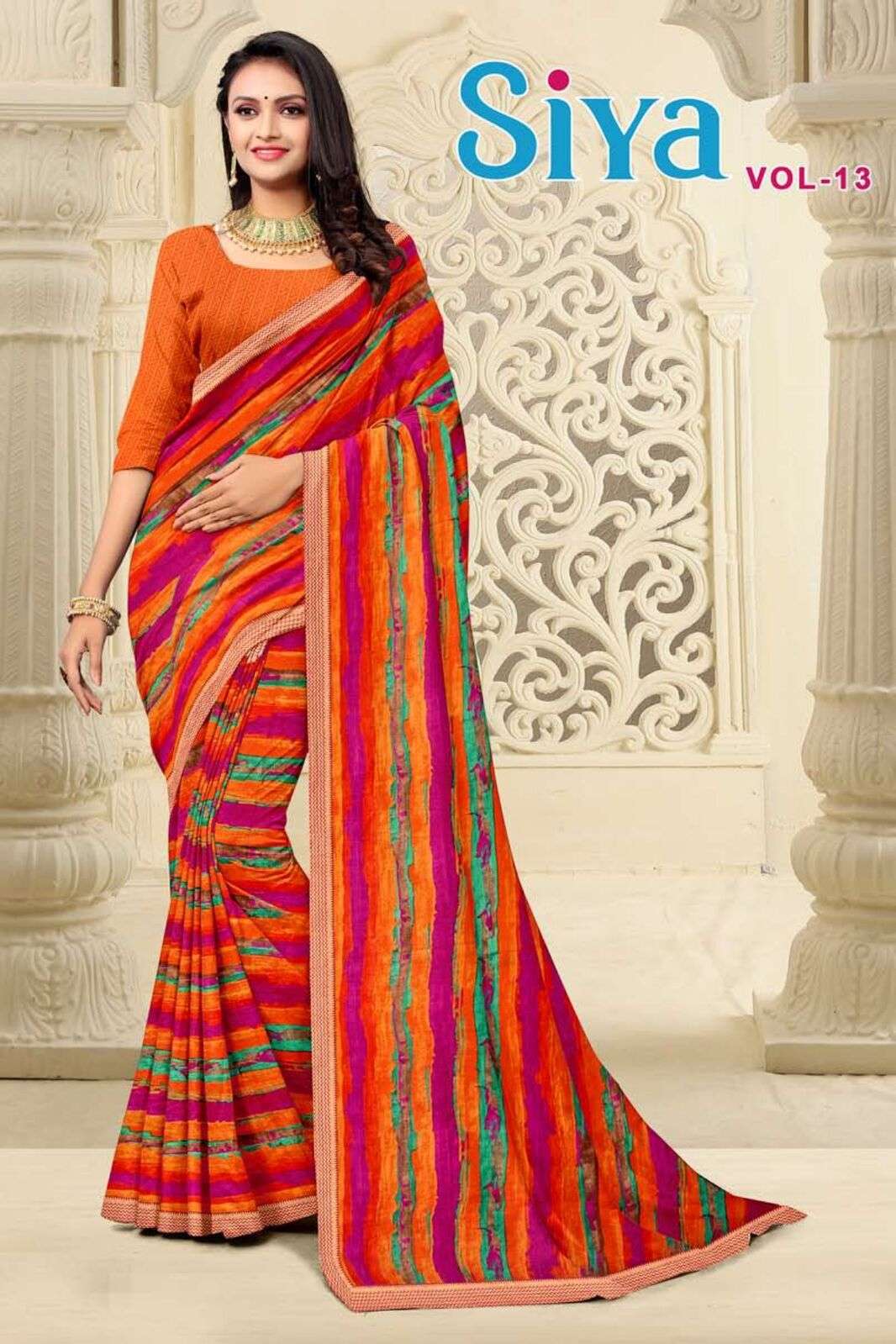 SIYA BY TEXOFAB RANIAL FABRIC ETHNIC WEAR PRINTED SAREES 