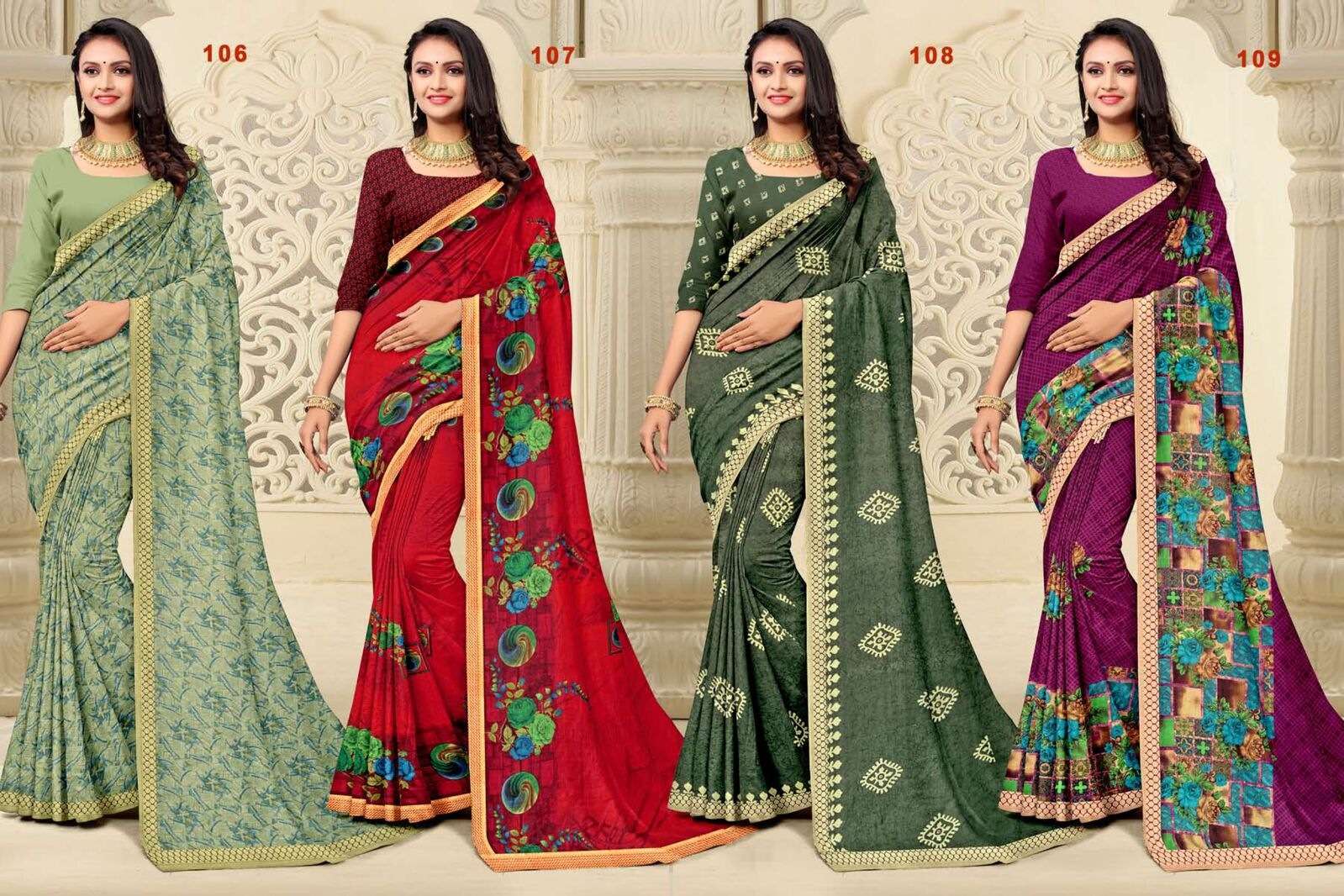 SIYA BY TEXOFAB RANIAL FABRIC ETHNIC WEAR PRINTED SAREES 