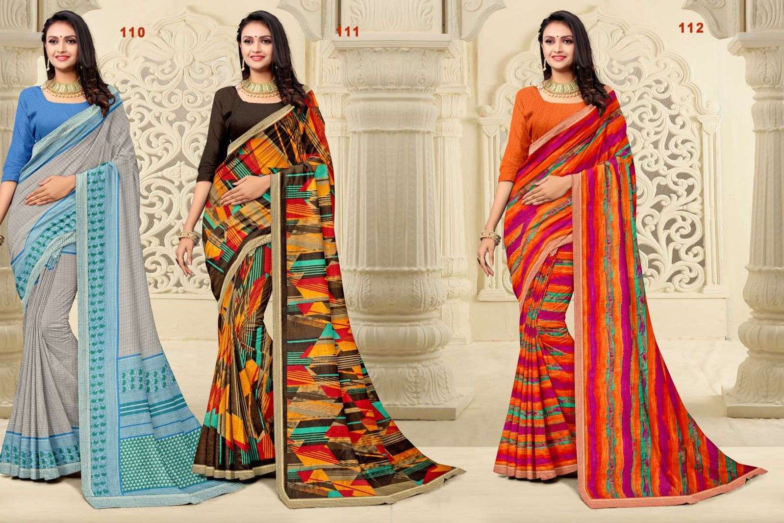 SIYA BY TEXOFAB RANIAL FABRIC ETHNIC WEAR PRINTED SAREES 
