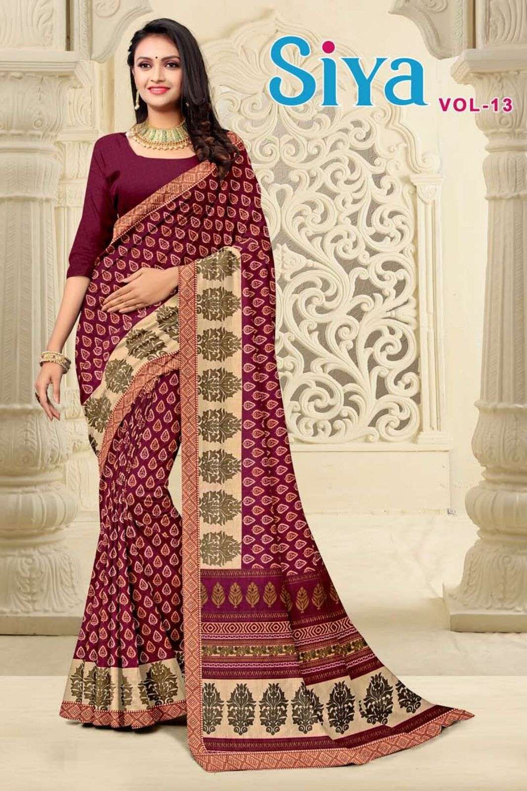 SIYA BY TEXOFAB RANIAL FABRIC ETHNIC WEAR PRINTED SAREES 
