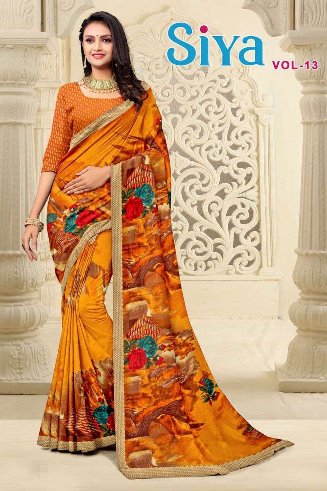 SIYA BY TEXOFAB RANIAL FABRIC ETHNIC WEAR PRINTED SAREES 