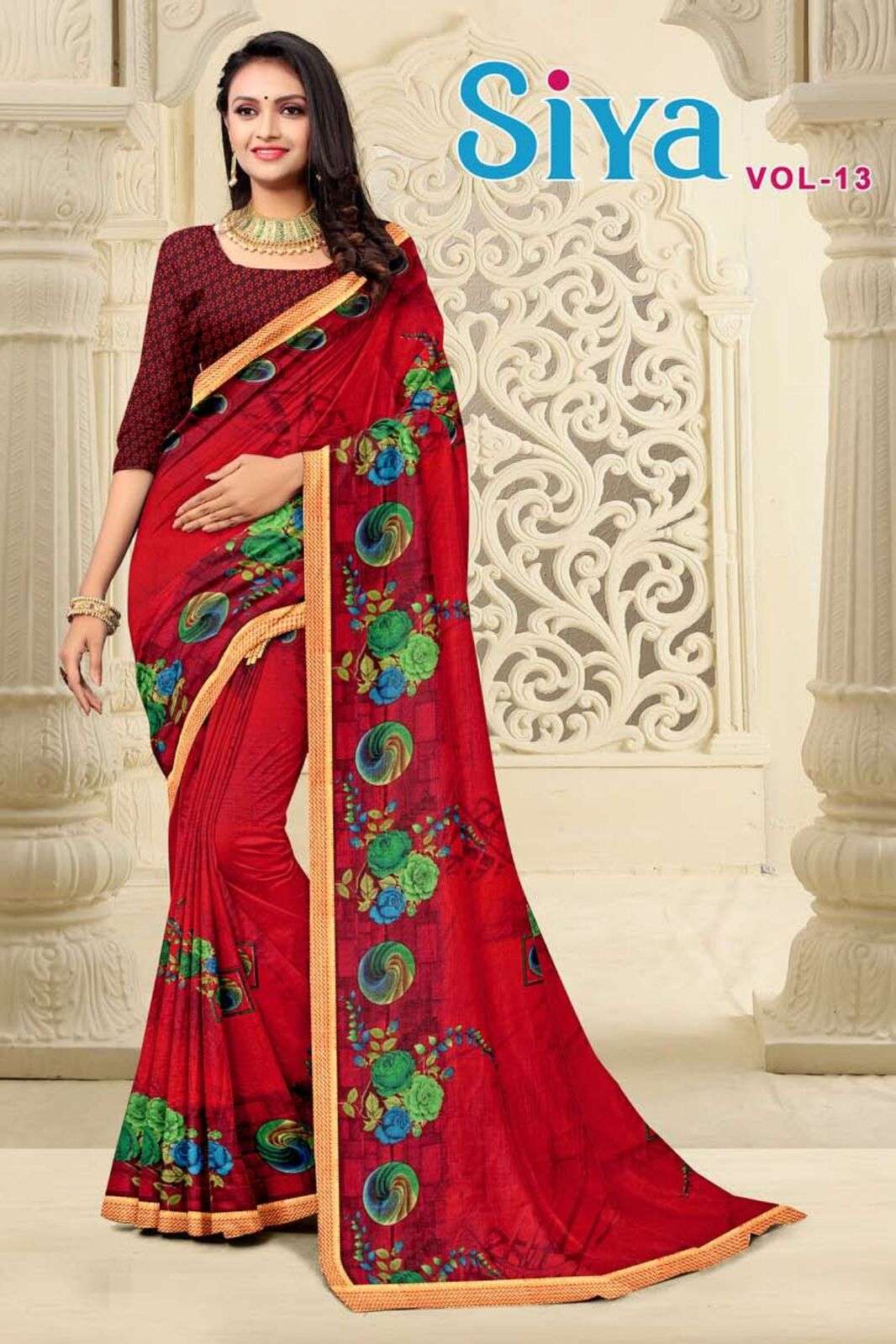 SIYA BY TEXOFAB RANIAL FABRIC ETHNIC WEAR PRINTED SAREES 