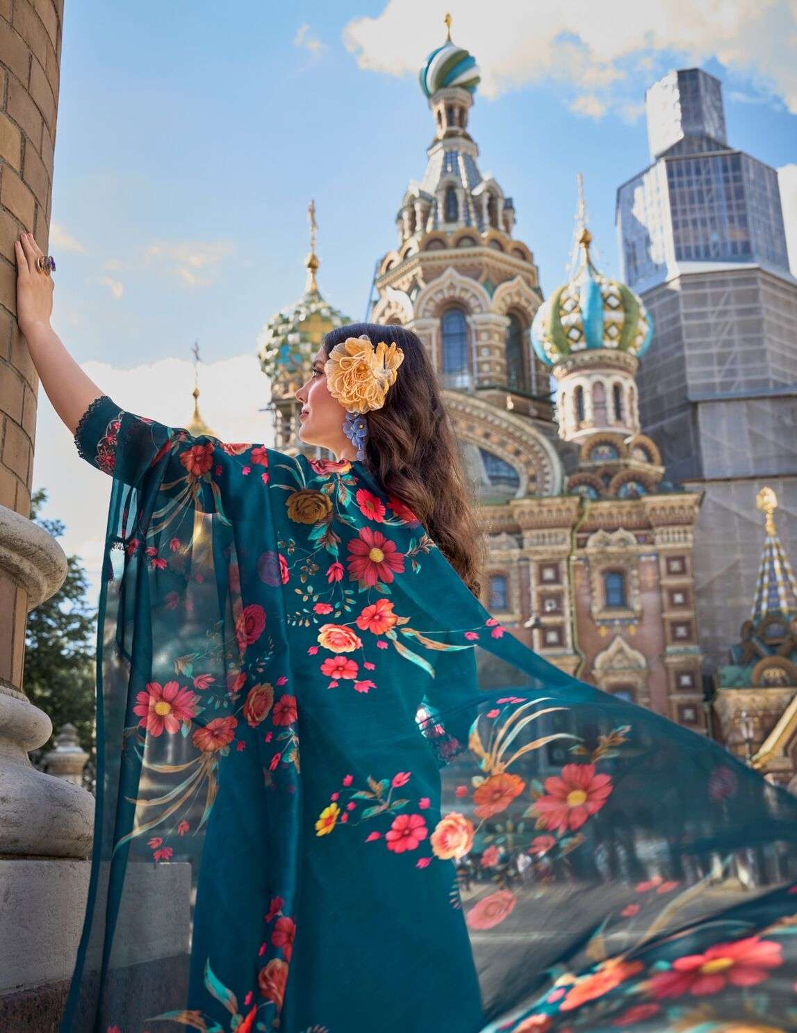 SRIVAALI BY LILY & LALI VISCOSE PANT WITH ORGANZA EMBROIDERY LACE KURTI PANT WITH DUPATTA 