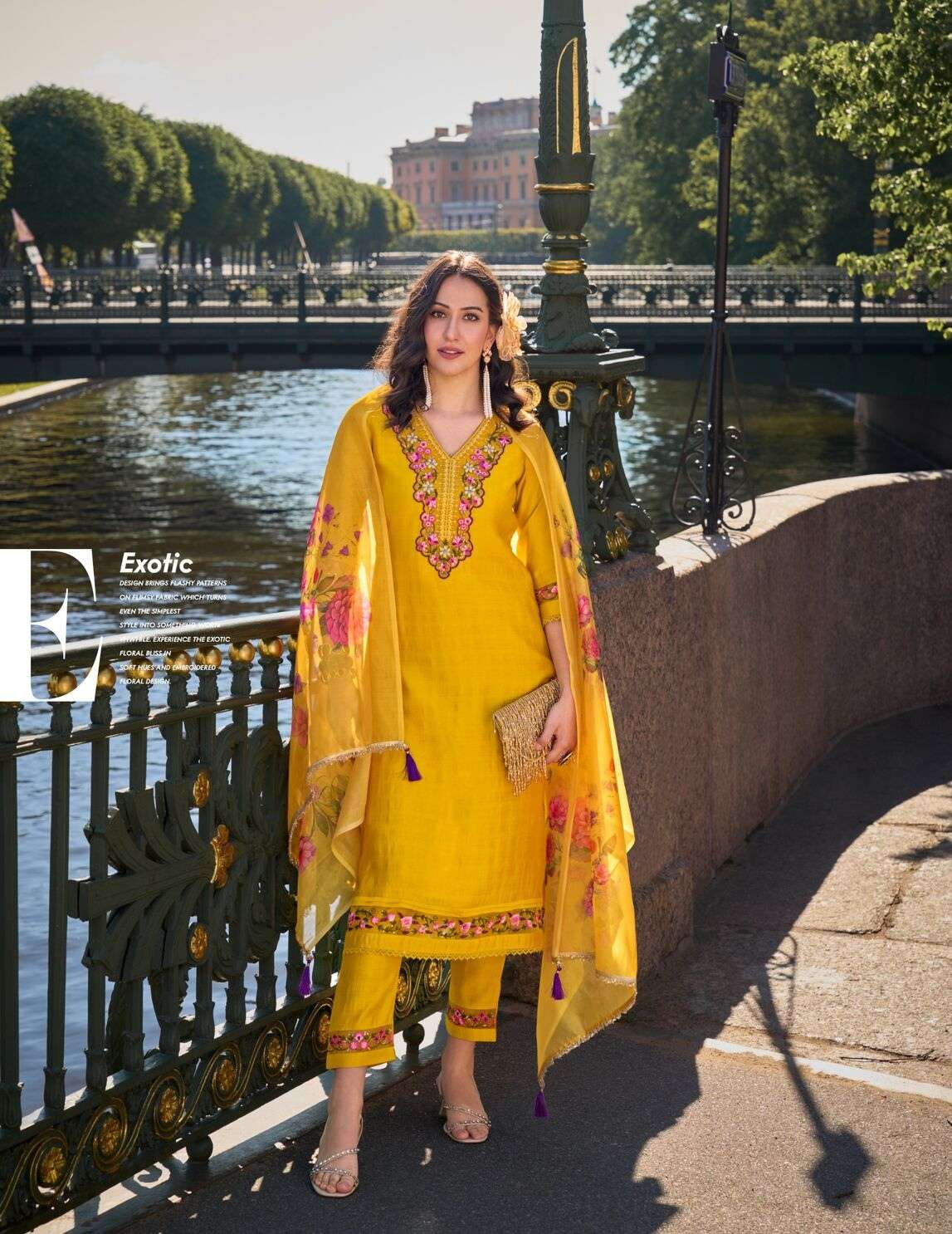 SRIVAALI BY LILY & LALI VISCOSE PANT WITH ORGANZA EMBROIDERY LACE KURTI PANT WITH DUPATTA 