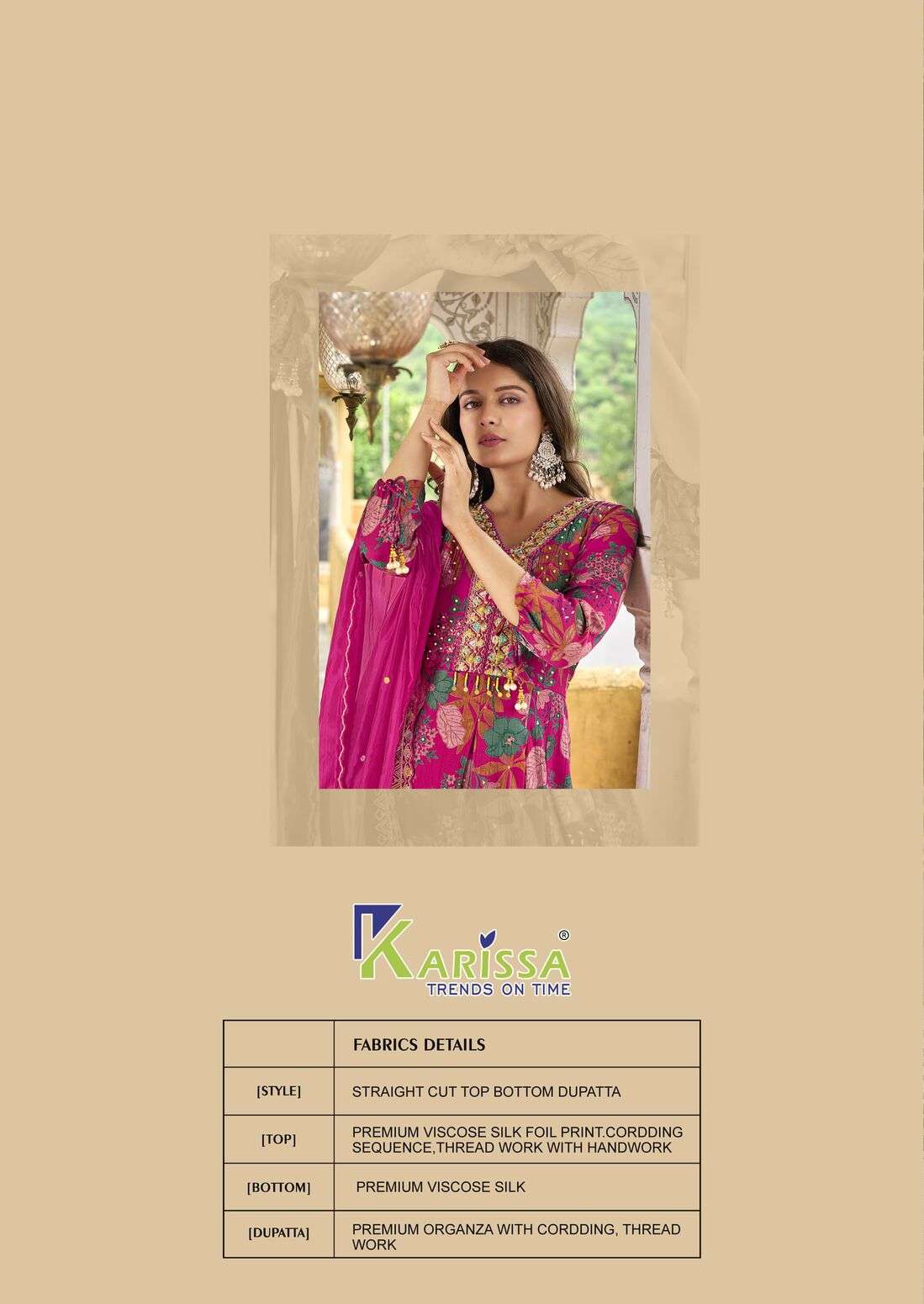 SUHANA BY KARISSA PURE VISCOSE CLASSY THREAD WORK KURTI PANT WITH DUPATTA 