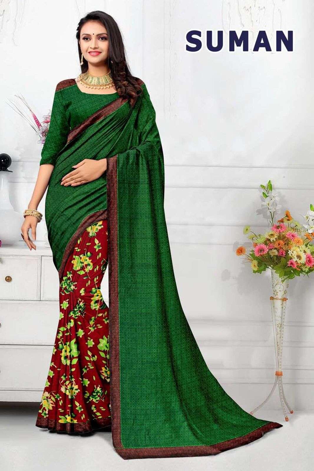 SUMAN BY TEXOFAB RANIAL FABRIC ETHNIC WEAR PRINTED SAREES