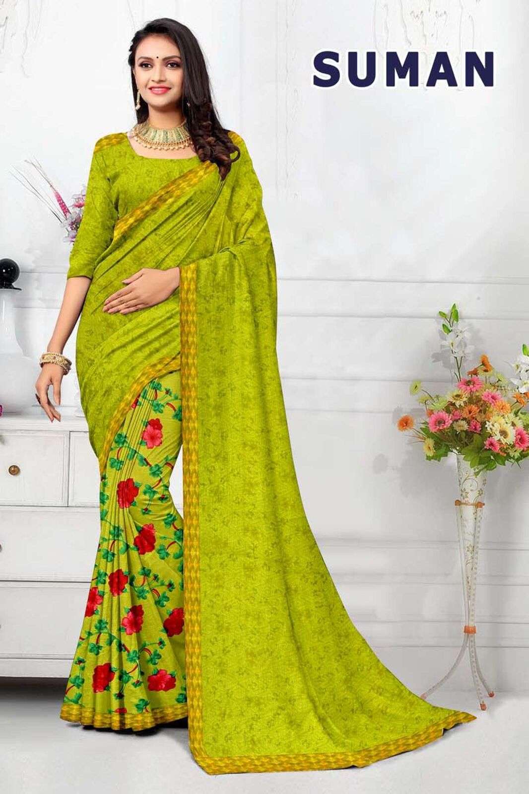 SUMAN BY TEXOFAB RANIAL FABRIC ETHNIC WEAR PRINTED SAREES