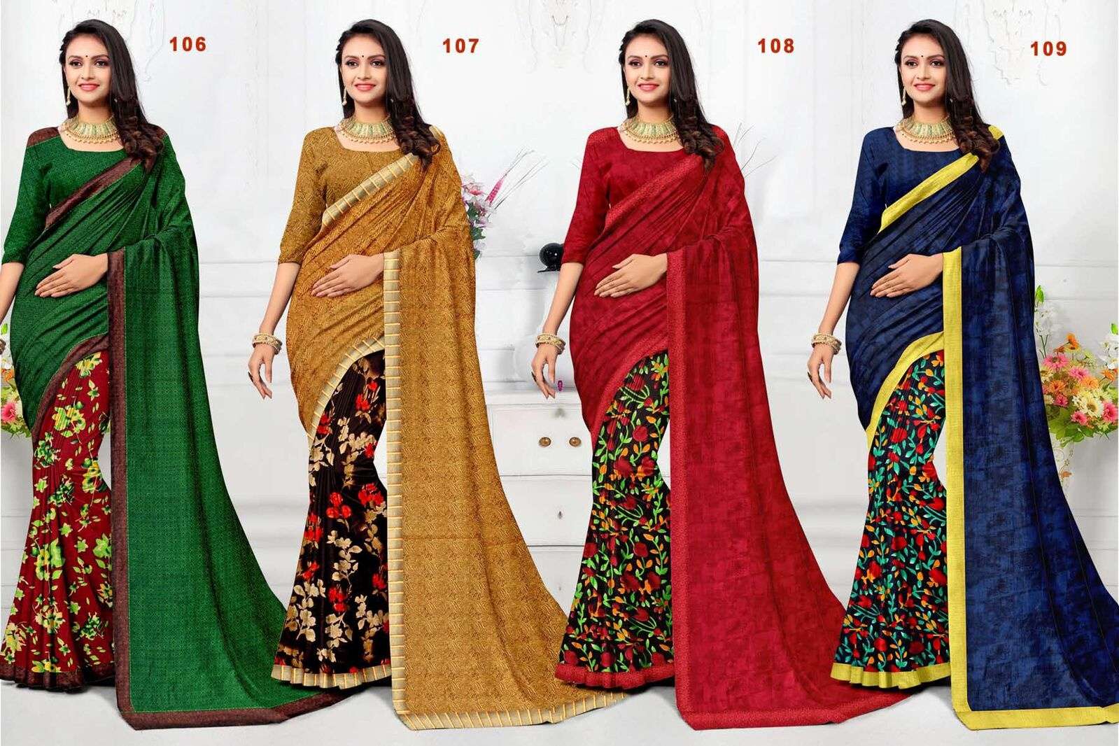 SUMAN BY TEXOFAB RANIAL FABRIC ETHNIC WEAR PRINTED SAREES