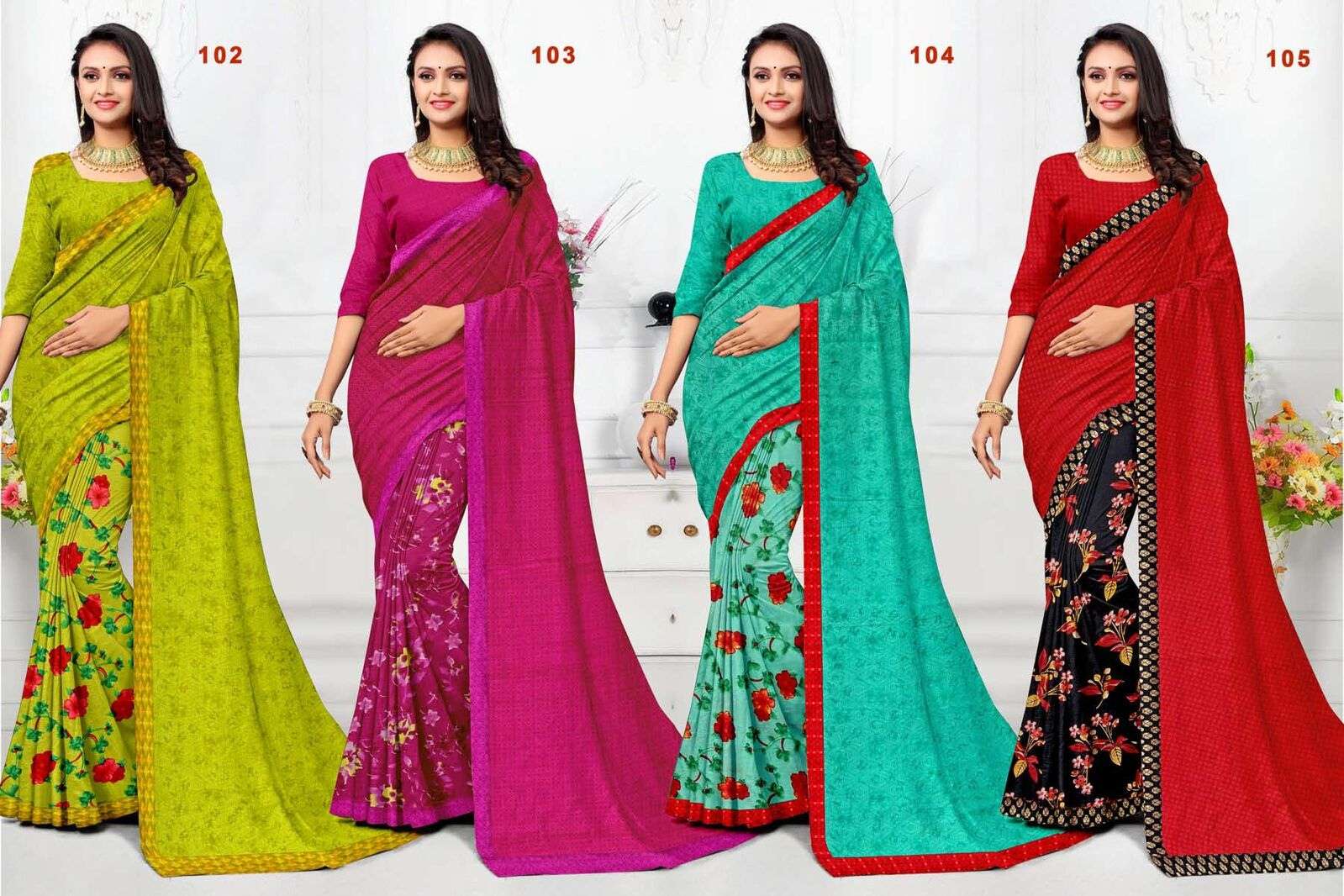 SUMAN BY TEXOFAB RANIAL FABRIC ETHNIC WEAR PRINTED SAREES