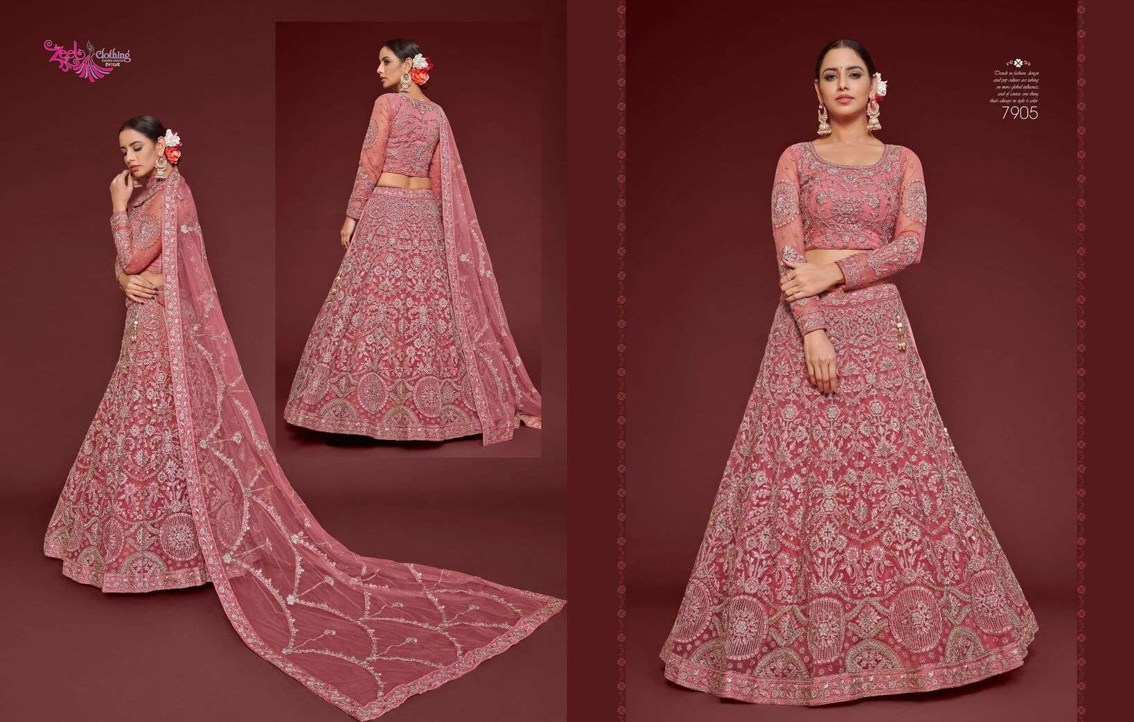 THE SHIMMERS VOL-1 BY ZEEL CLOTHING HEAVY EMBROIDERY WEDDING WEAR LEHENGA 