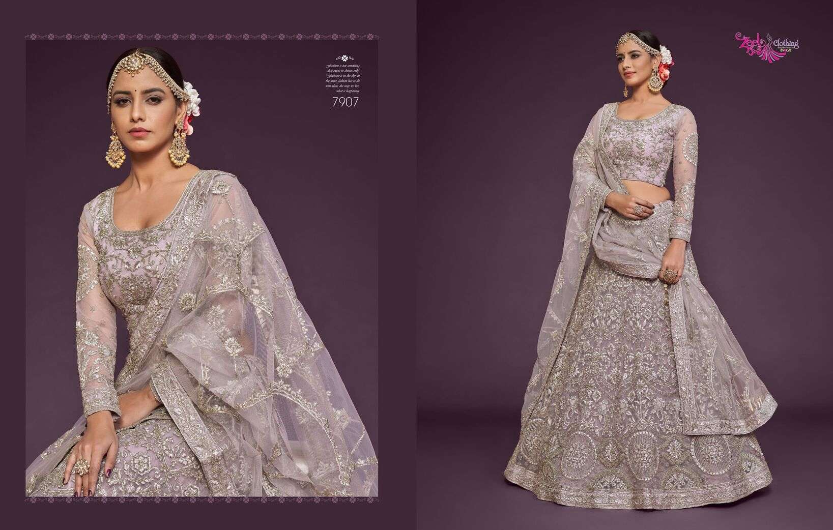 THE SHIMMERS VOL-1 BY ZEEL CLOTHING HEAVY EMBROIDERY WEDDING WEAR LEHENGA 