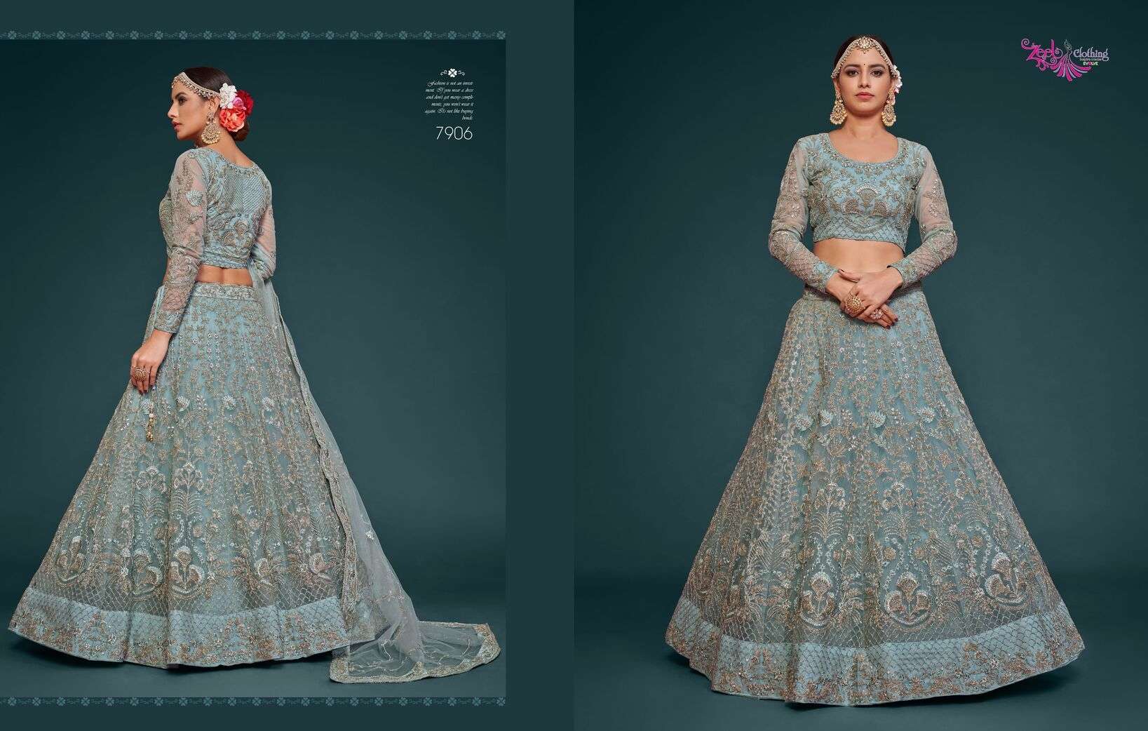 THE SHIMMERS VOL-1 BY ZEEL CLOTHING HEAVY EMBROIDERY WEDDING WEAR LEHENGA 