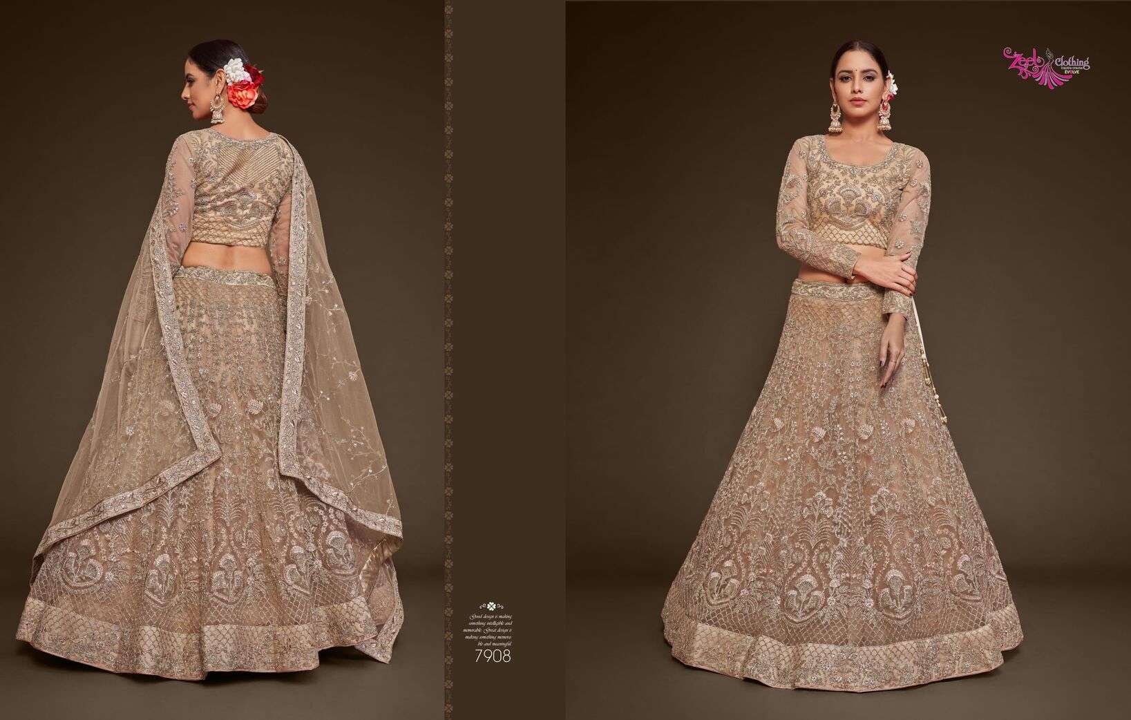 THE SHIMMERS VOL-1 BY ZEEL CLOTHING HEAVY EMBROIDERY WEDDING WEAR LEHENGA 