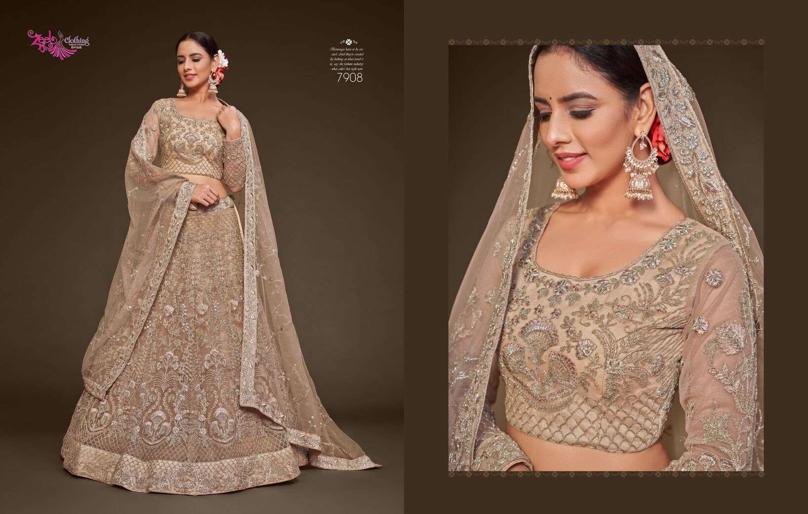 THE SHIMMERS VOL-1 BY ZEEL CLOTHING HEAVY EMBROIDERY WEDDING WEAR LEHENGA 