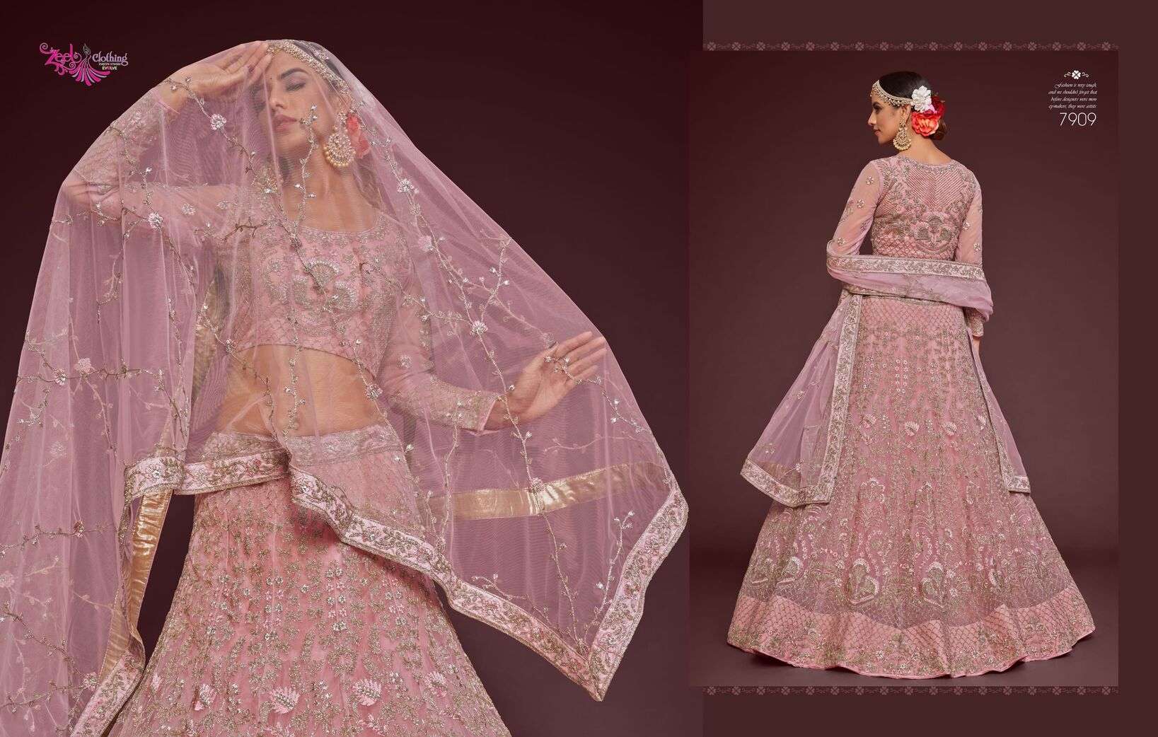 THE SHIMMERS VOL-1 BY ZEEL CLOTHING HEAVY EMBROIDERY WEDDING WEAR LEHENGA 