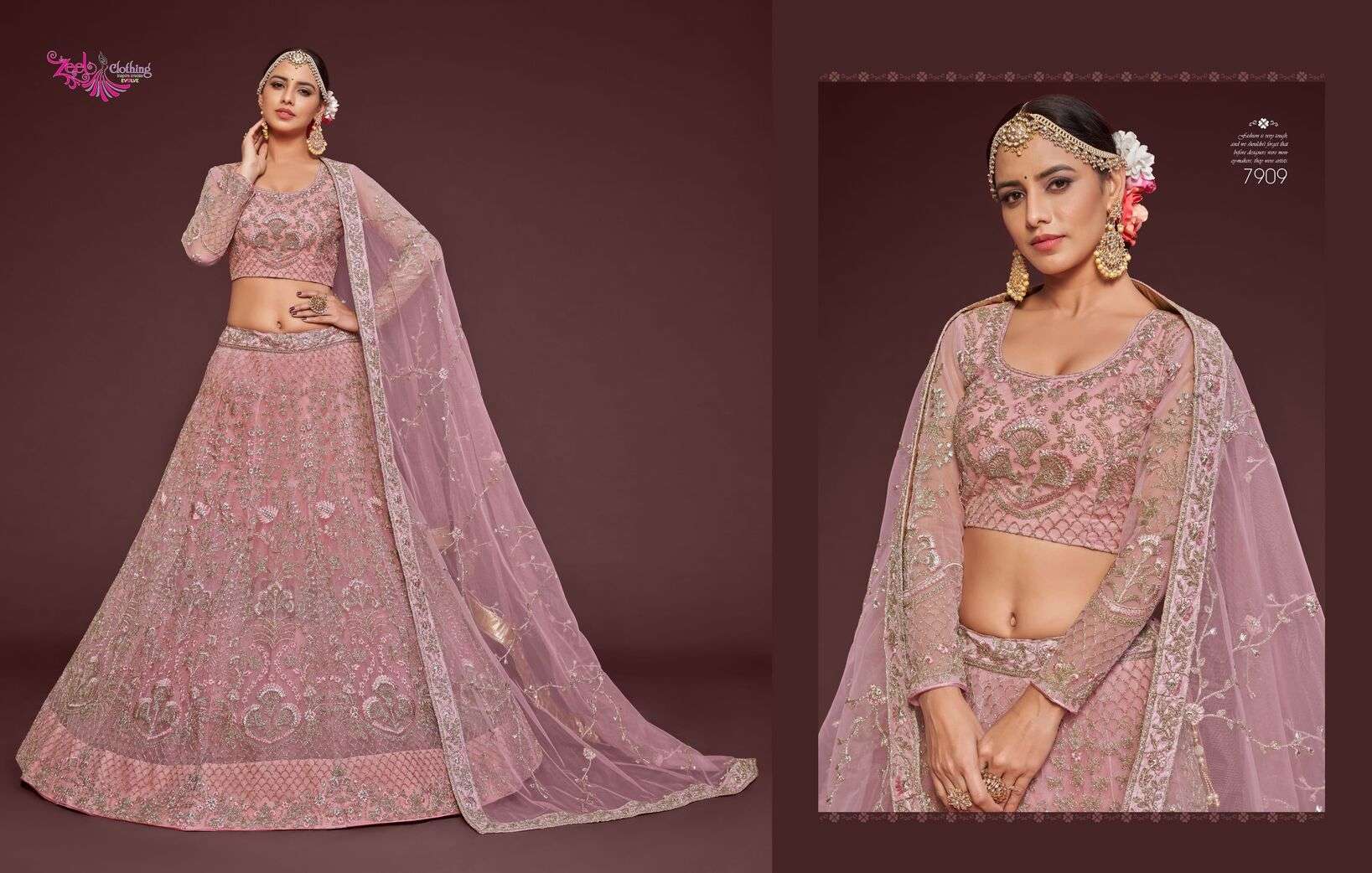 THE SHIMMERS VOL-1 BY ZEEL CLOTHING HEAVY EMBROIDERY WEDDING WEAR LEHENGA 