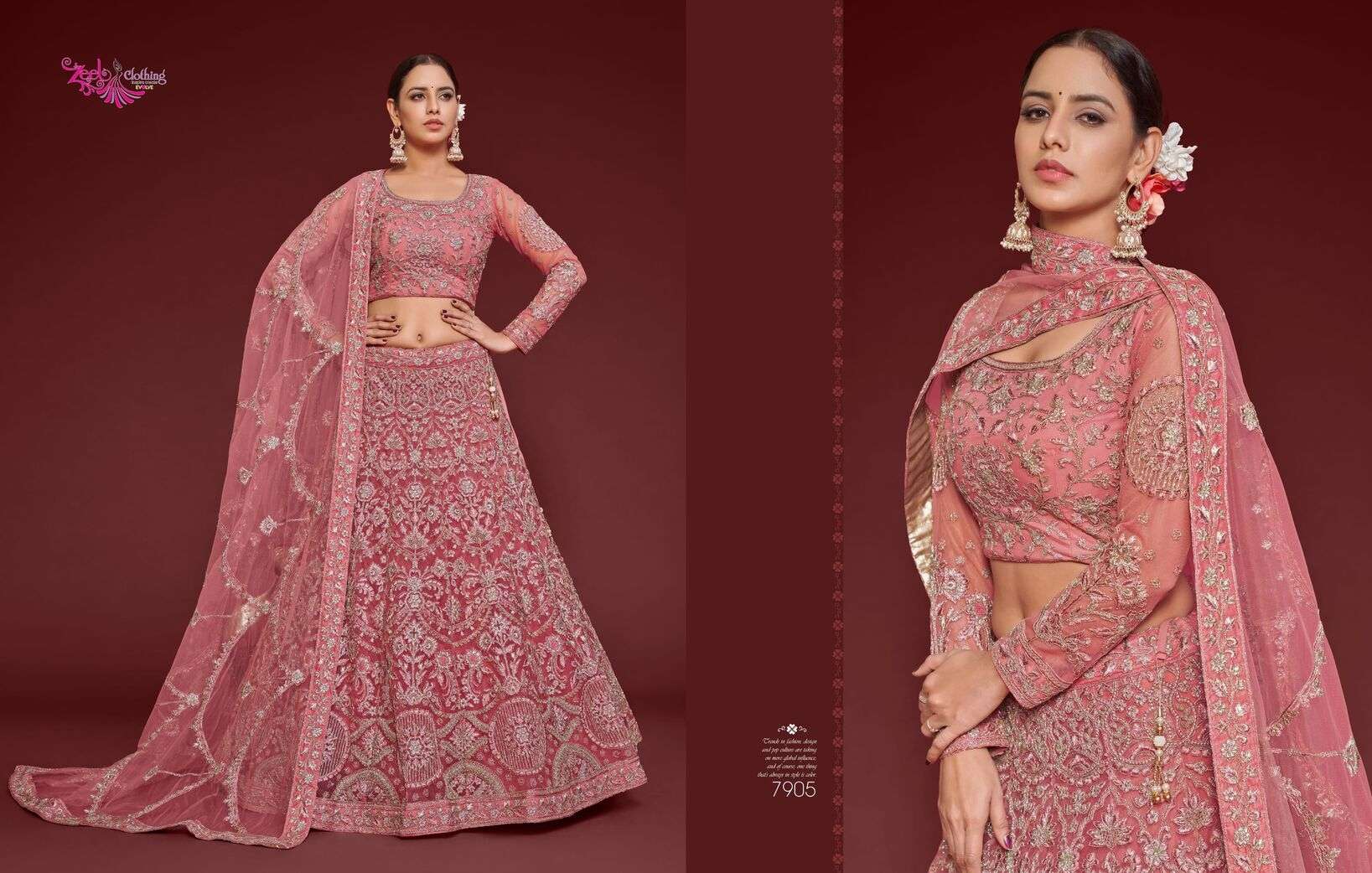 THE SHIMMERS VOL-1 BY ZEEL CLOTHING HEAVY EMBROIDERY WEDDING WEAR LEHENGA 