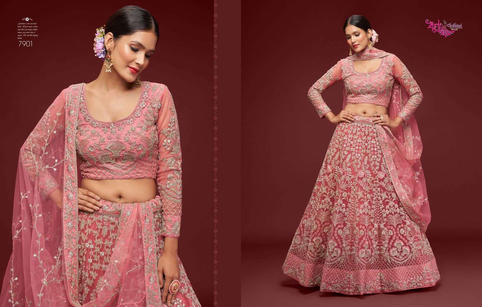 THE SHIMMERS VOL-1 BY ZEEL CLOTHING HEAVY EMBROIDERY WEDDING WEAR LEHENGA 