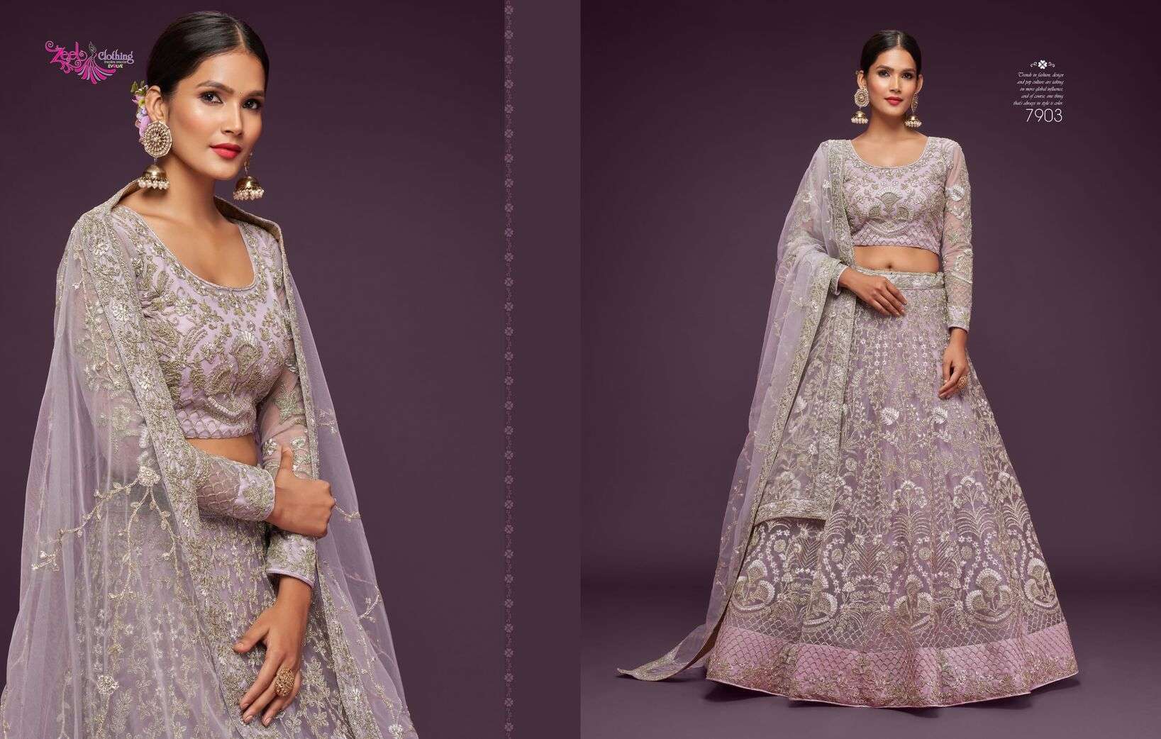 THE SHIMMERS VOL-1 BY ZEEL CLOTHING HEAVY EMBROIDERY WEDDING WEAR LEHENGA 