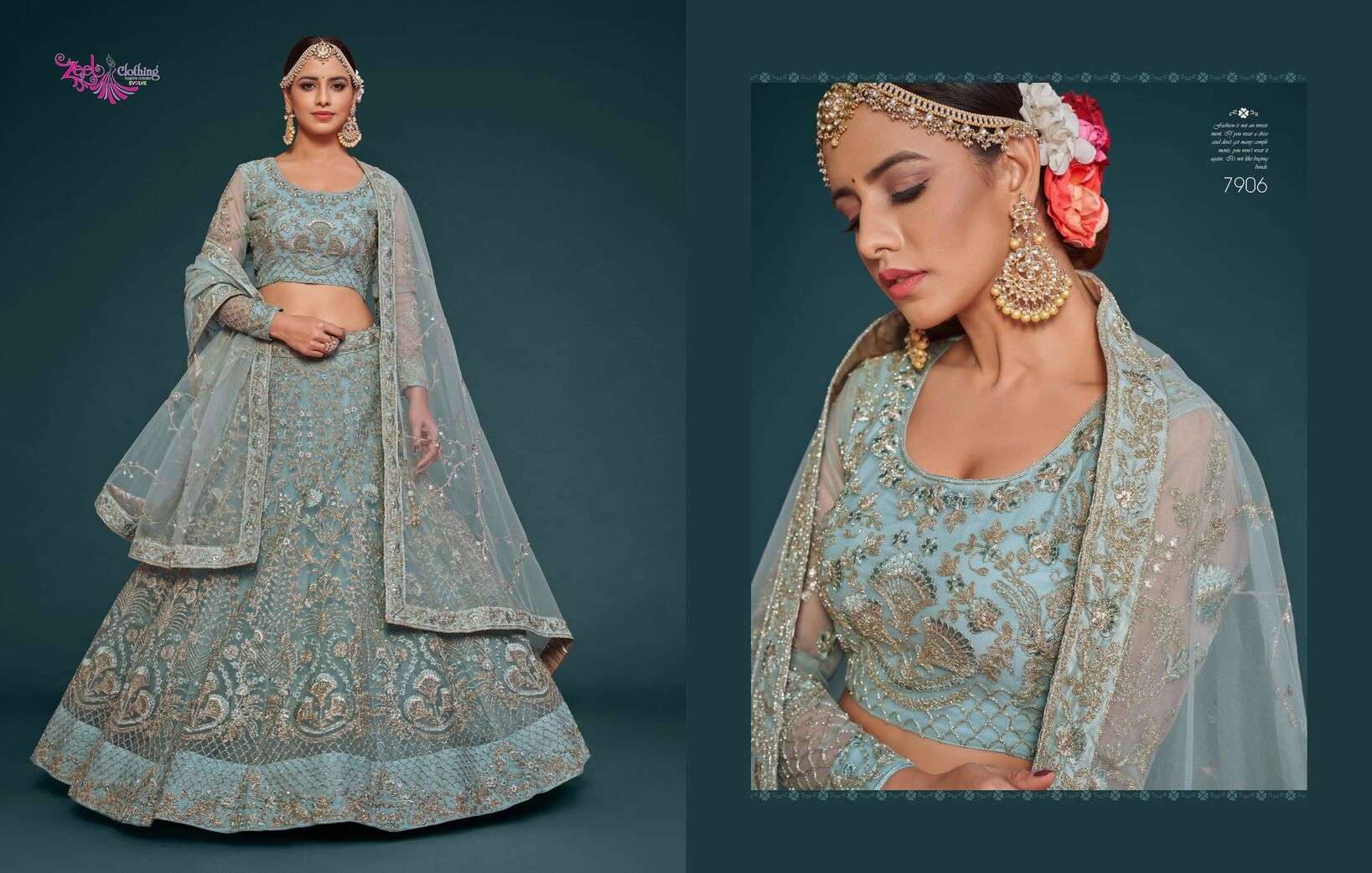 THE SHIMMERS VOL-1 BY ZEEL CLOTHING HEAVY EMBROIDERY WEDDING WEAR LEHENGA 