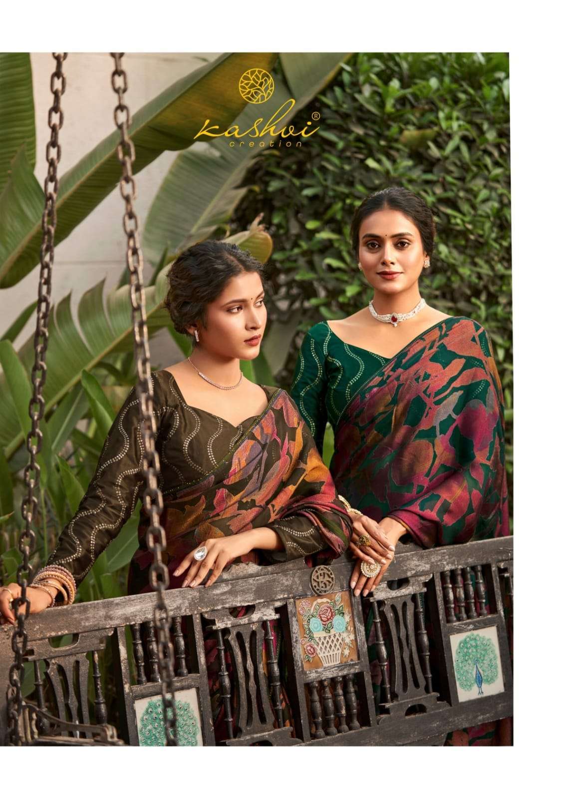 VALLABHI BY KASHVI CREATION DULL MOSS BRASSO FABRIC WITH BLOUSE 